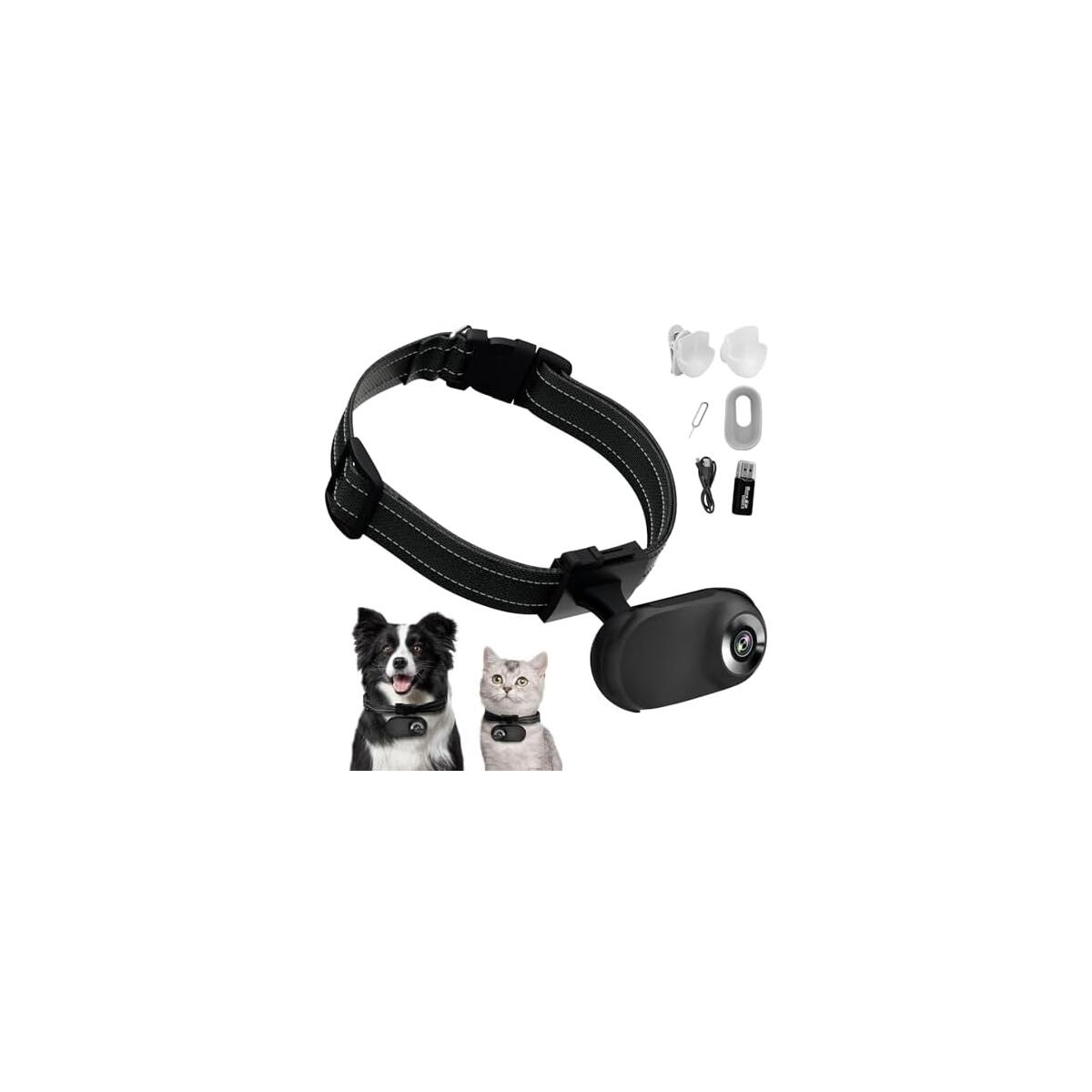 ehomful HD 1080P Cat Camera Collar with Video Record Wireless Mini Sport cam,Small Action Cameras,Body Camera for Pet Supplies/Stuff,Outdoor/Inoor Birthday Gift No WiFi