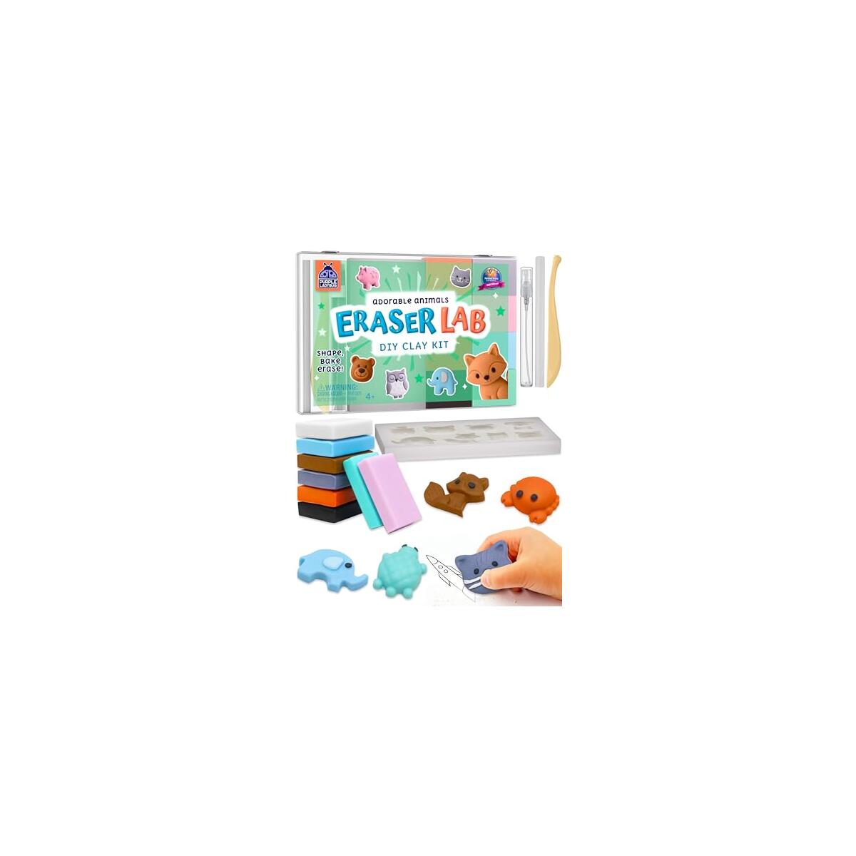 DIY Clay Cute Mini Eraser Kit for Kids - Birthday Christmas Gifts for 4 5 6 7 8 9 10 11 12 Girls & Boys - Students Desk Pet Animals Make Your Own Erasers Kit, Arts and Crafts for Kids Ages 8-12 4-8