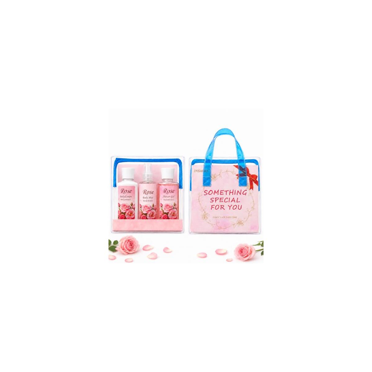 INSHORE Cotton Candy Gift Set, Shower Gel, Body Lotion & Mist, Travel Size