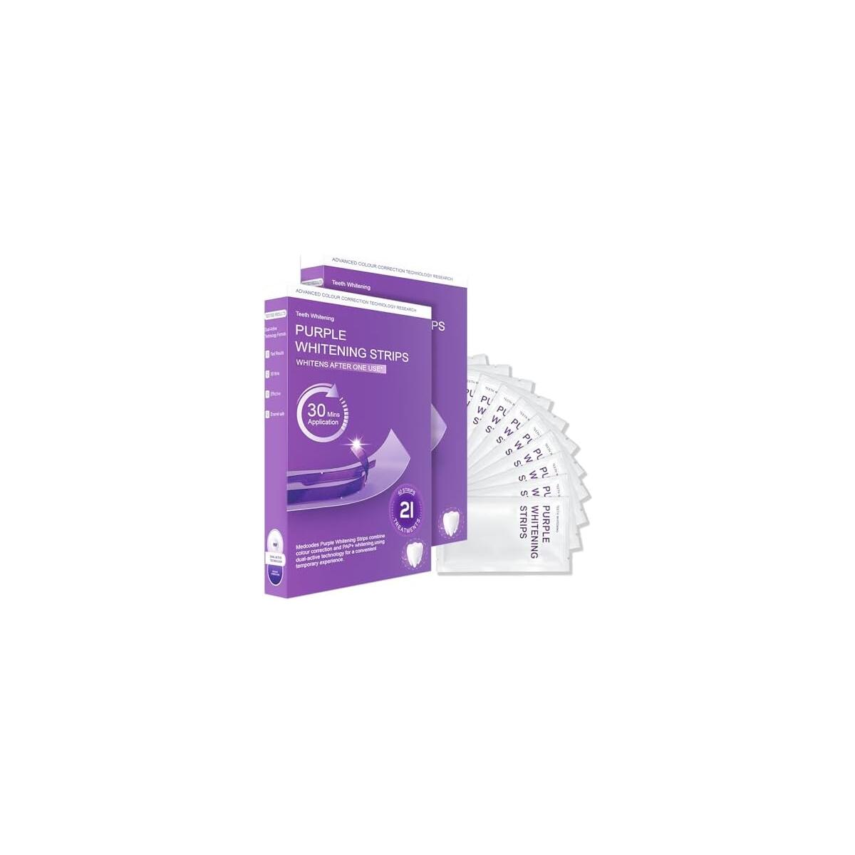 Teeth Whitening Strips for Sensitive Teeth, Enamel Safe Non-Slip, Home Dental Whitening Kit Removes Coffee Smoke Wine Stains, Multi-Pack Treatments