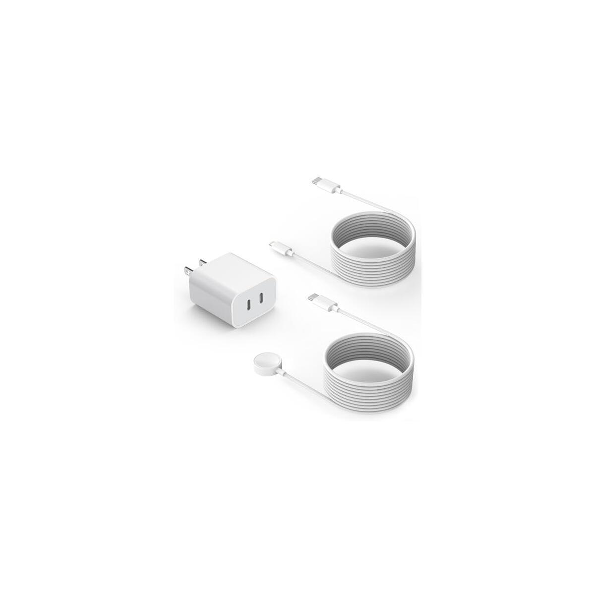 Fast Charger for Apple Watch Charger,iPhone Dual Port Wall Charging Block with 6.6FT Magnetic Wireless Cable for iWatch Charger,USB C to Lightning Cable for iWatch Series 11/10/9/8/7/6/SE2/5/iPhone 14
