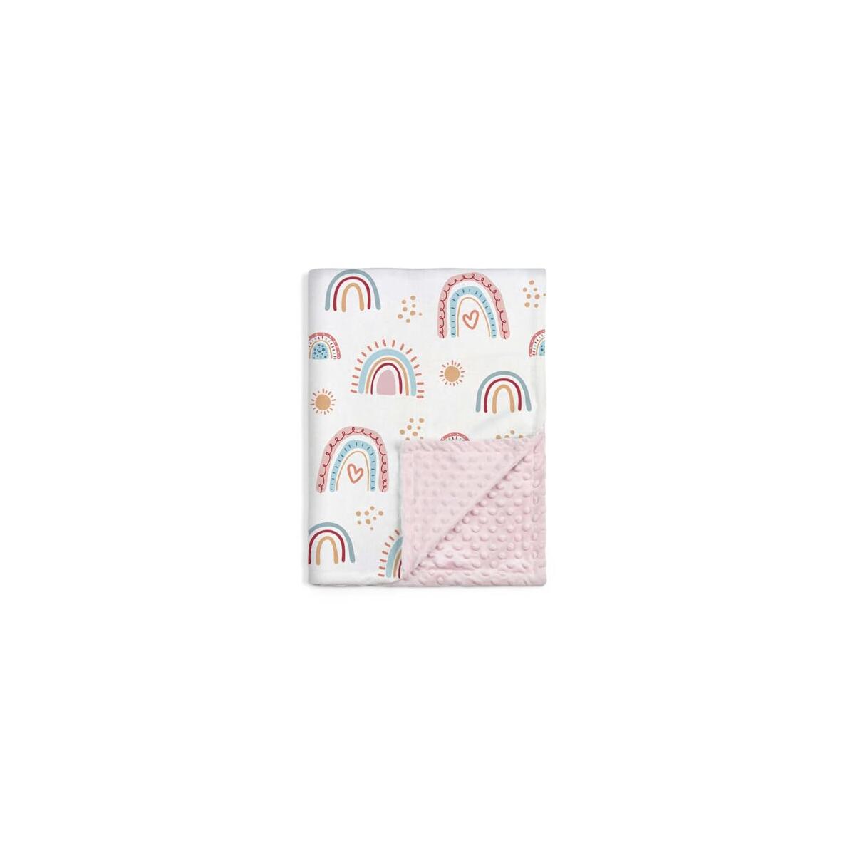 SANDJEST Rainbow Kid Blanket for Girls - 30 x 40 Kids Minky Blanket - Gifts for Kids on Birthday Christmas Nursery Bedroom Decor
