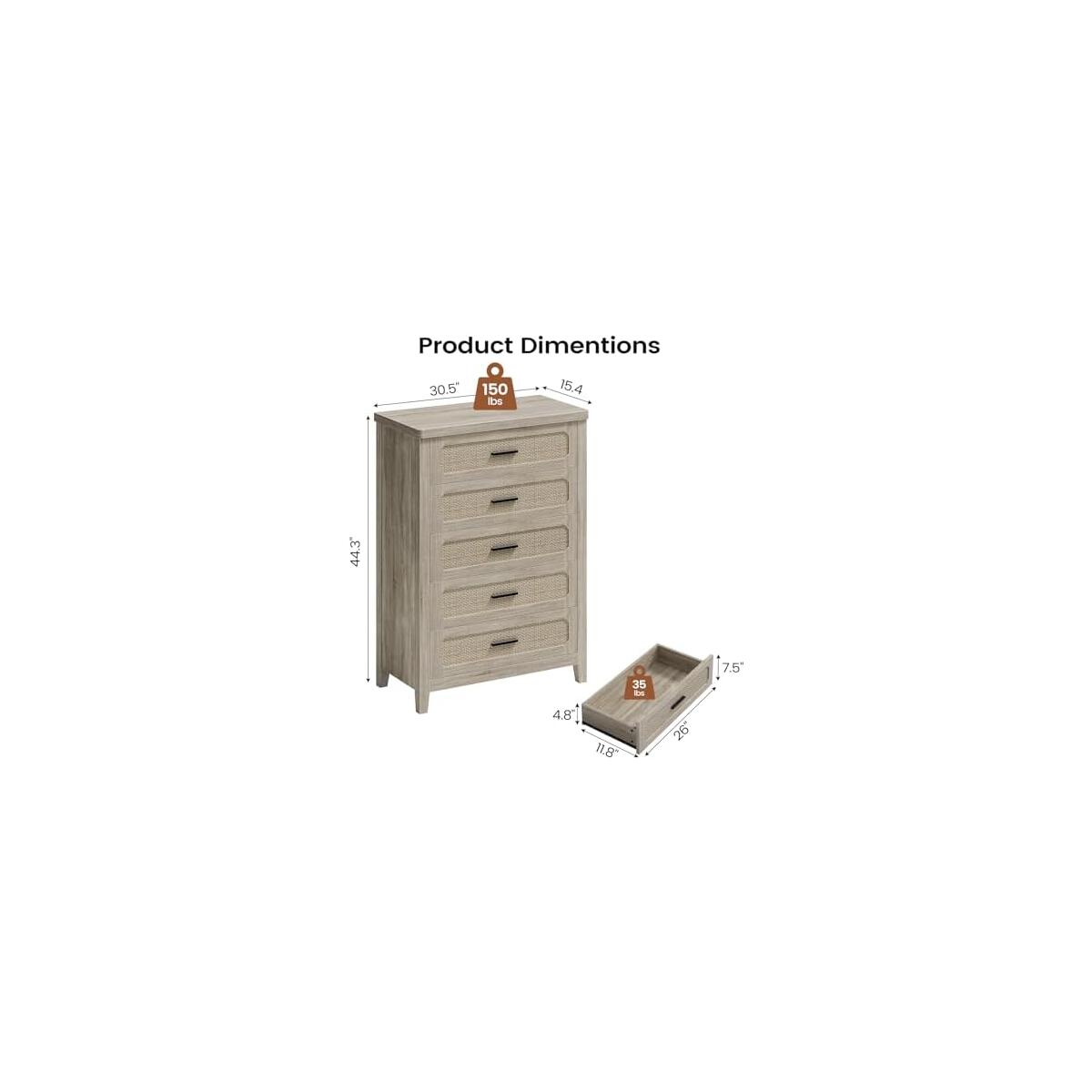 Rattan 5 Drawer Coupon - RebateKey