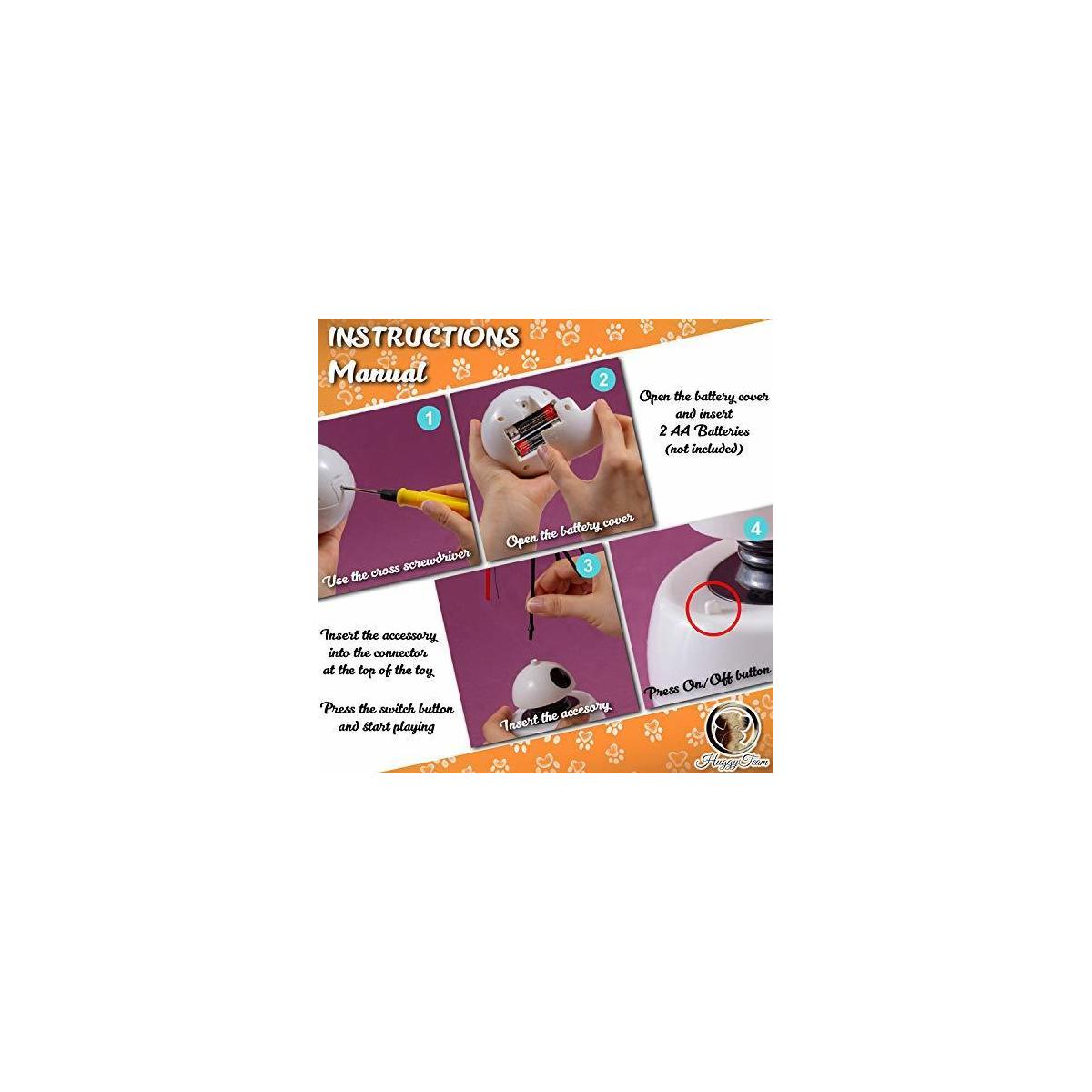 Huggyteam Smart Interactive Cat Toy Light Pointer For Cats 360 Degree ...