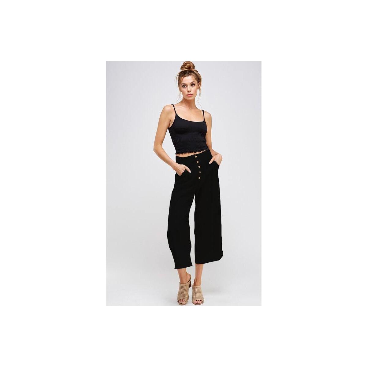 Solid Palazzo Cropped Pants Coupon - RebateKey