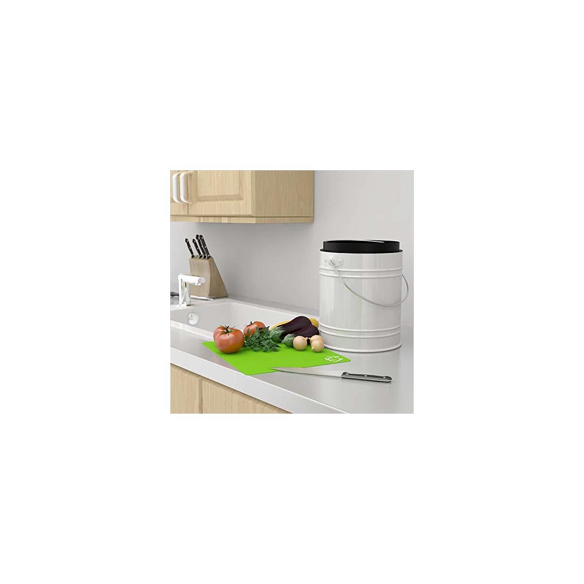 Oversized 1 3 Gallon Kitchen Compost Bin With Ez No Lock Lid Plastic Liner Promo Codes - RebateKey