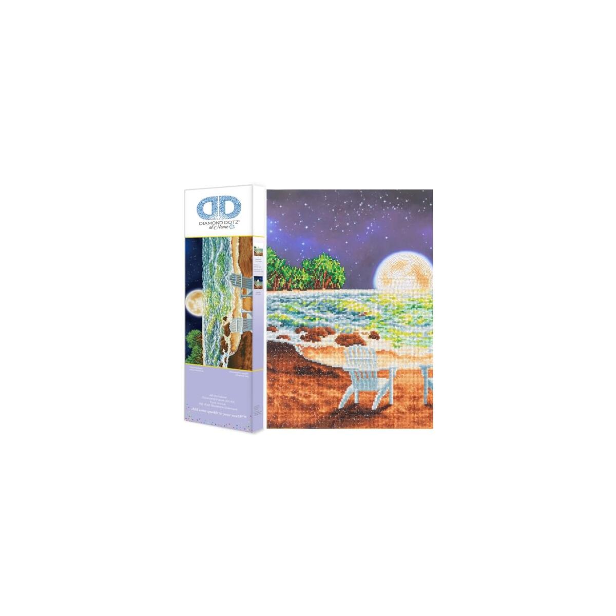 DIAMOND DOTZ at Home Moonlight Beach Diamond Painting Kits for Adults - Diamond Art Kits a Relaxing Creative Craft Kit with Dotz Gems 24x20