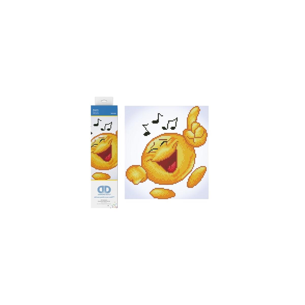 DIAMOND DOTZ Jive'n Music Emoji Diamond Painting Kits for Adults - Diamond Art Kits a Relaxing Creative Craft Kit with Dotz Gems 10.2"x9.1"