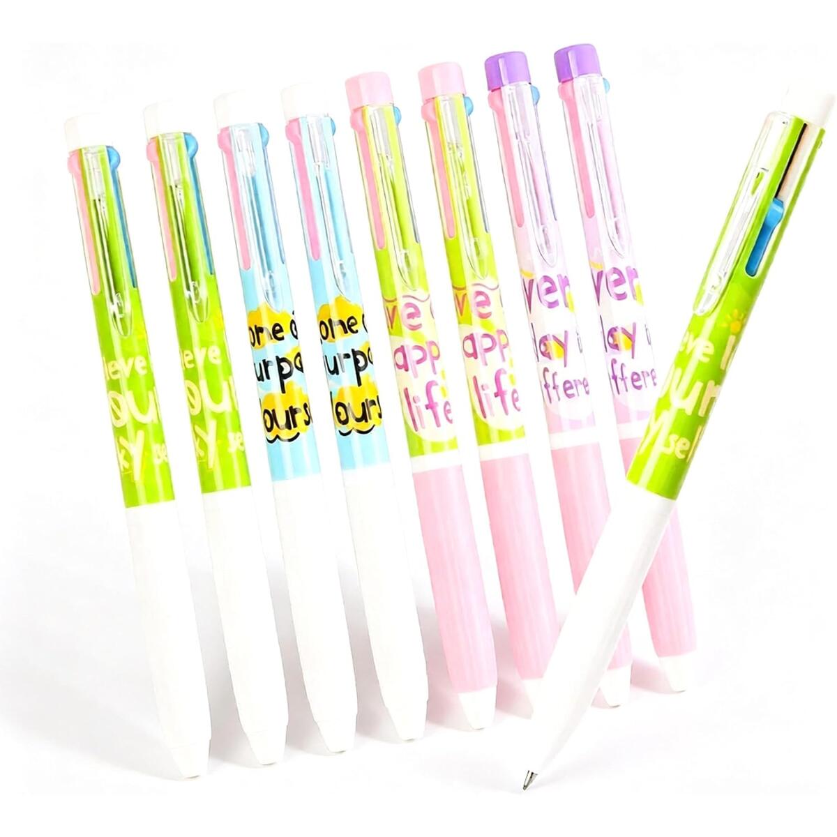 3-in-1 Multicolor Retractable Gel Pens, 8 Pack