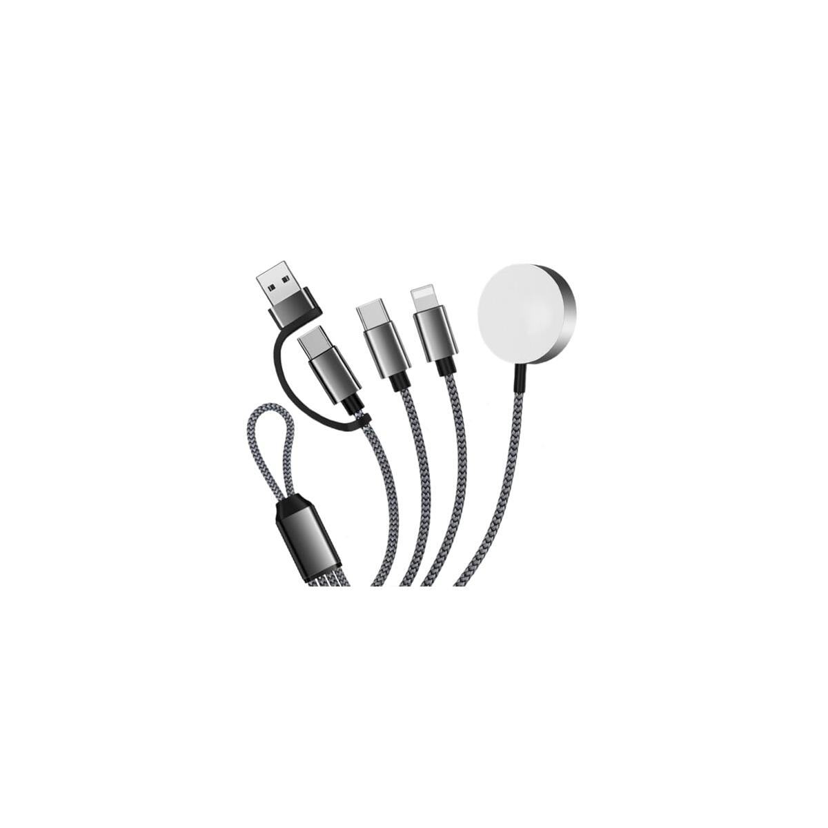 Upgraded 3 in 2 USB C Charger Cable for Apple Watch/iPhone/Airpods, Multi Wireless Fast Charger Compatible with iWatch Ultra/SE/10,9,8,7,6,5,4,3,2,1 and iPhone 16,15,14,13,12,11,Galaxy S23
