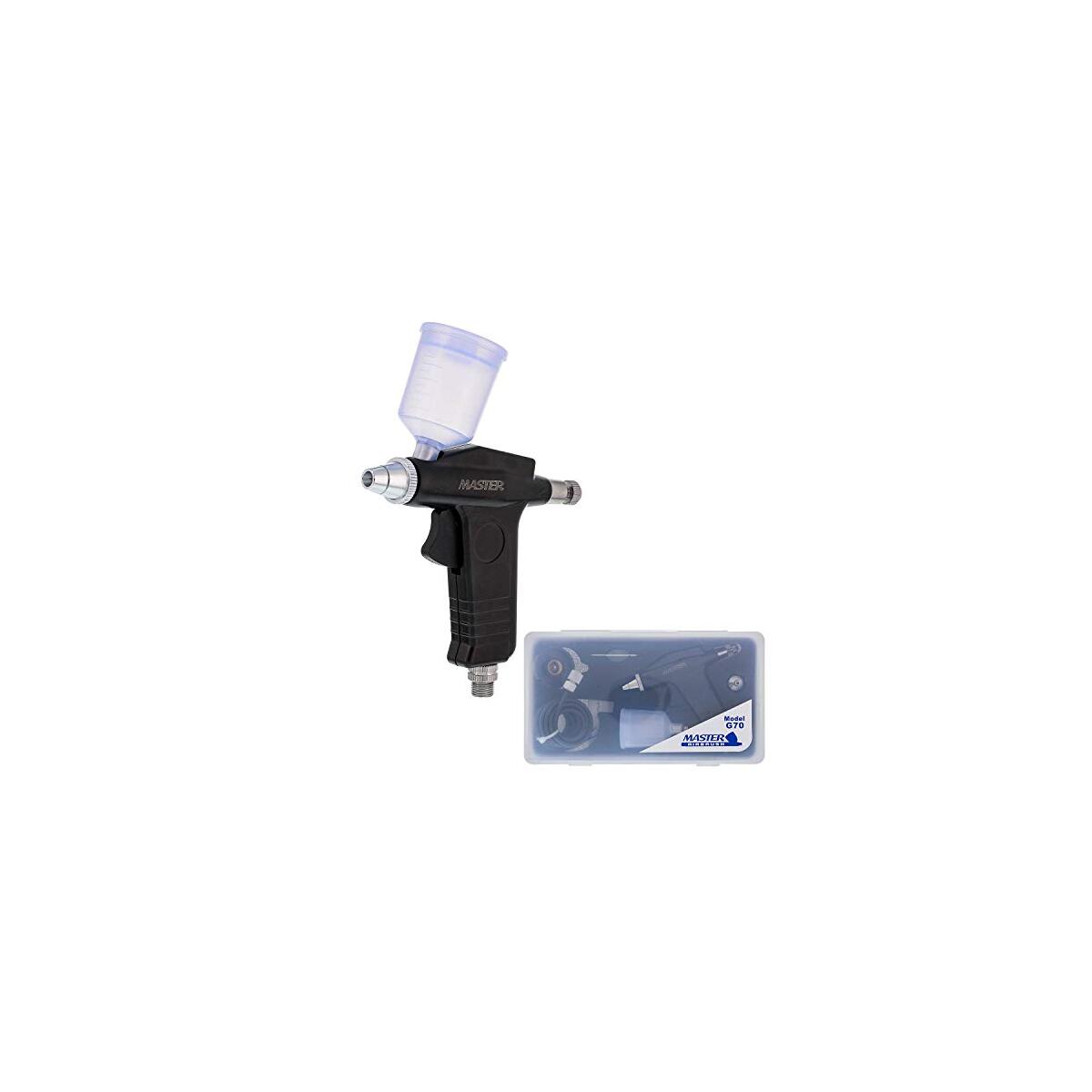 Master Airbrush Model G70 Universal Precision Trigger Style Gravity Feed with 3/4 Ounce Gravity Fluid Cup and 0.3mm Nozzle
