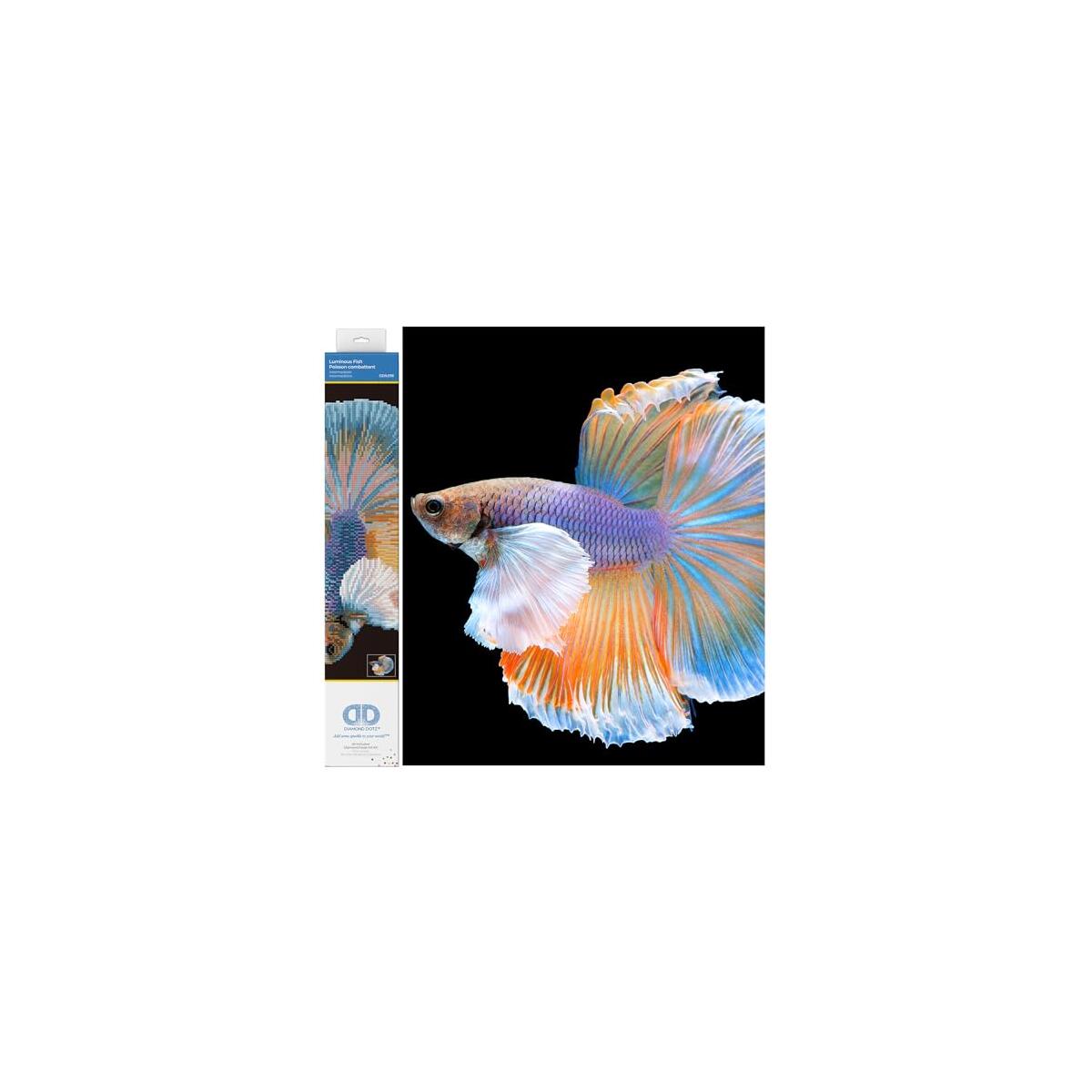 DIAMOND DOTZ Luminous Fish Diamond Painting Kits for Adults - Diamond Art Kits a Relaxing Creative Craft Kit with Dotz Gems 14.6"x18.5"