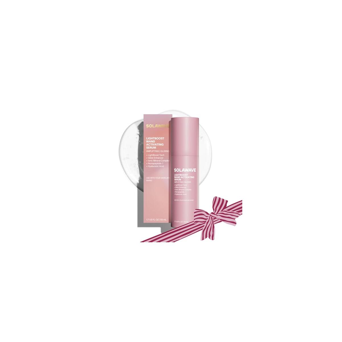 Solawave LightBoost Red Light Therapy Wand Activating Serum | Works with Microcurrent Face Wand and Galvanic Current Devices | Boosts Hydration, Radiance & Diminishes Fine Lines & Wrinkles (1.7 oz)