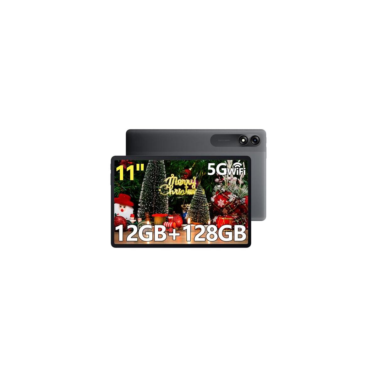 Blackview Android Tablet with Gemini Ai 3.0, Tablet 11 inch with 12GB+128GB/2TB TF, 5G WiFi Tablets, Octa-core CPU, 8200mAh/Fast Charge,120HZ/13MP+8MP Ai Camera/Face ID, Gray