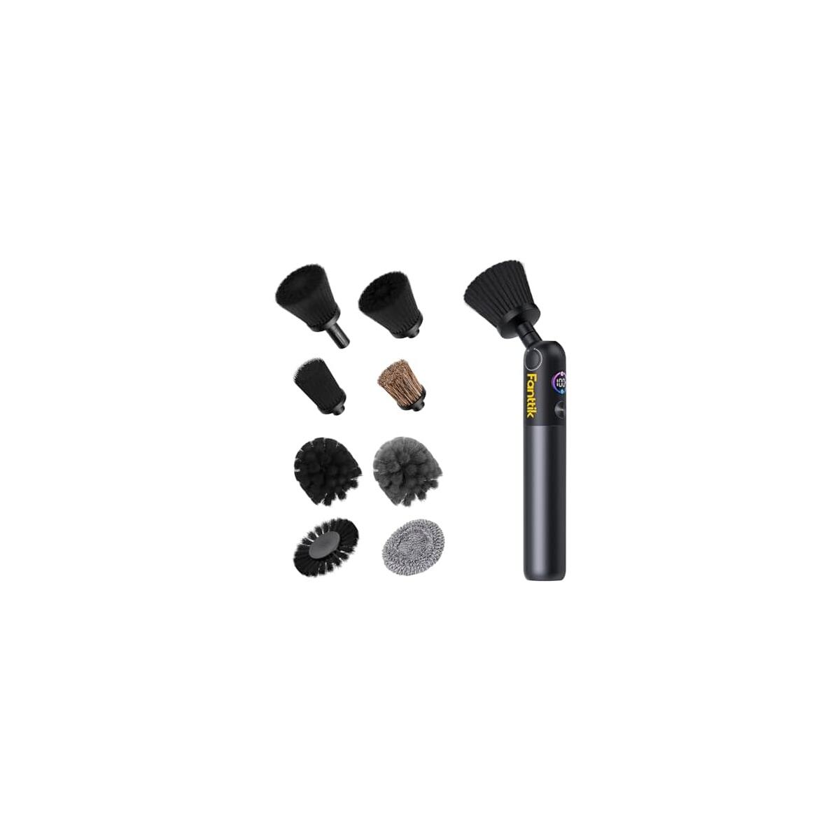 Fanttik Flip G10 Nano AutoCare Cordless Electric Car Interior Detailing Brush, Dual-Speed with 8 Brush Heads, Adjustable Angle & Smart Display, IPX7 Waterproof for Deep Car Cleaning