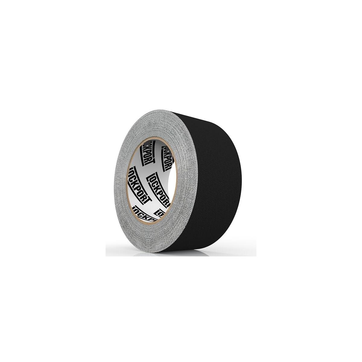 Lockport Black Gaffers Tape 2 inch x 45 Yards - Pro Black Gaff Tape - No Residue, Water Resistant, Non-Reflective, Easy Tear - Multipurpose