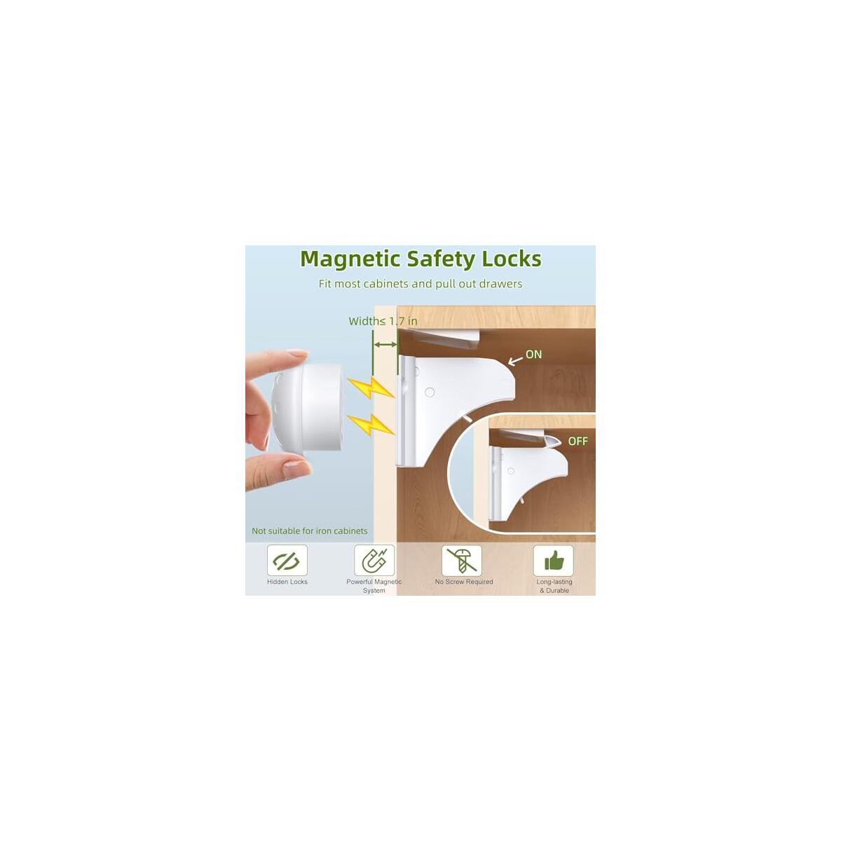 10 Pack Child Safety Magnetic Cabinet Locks Coupon - RebateKey