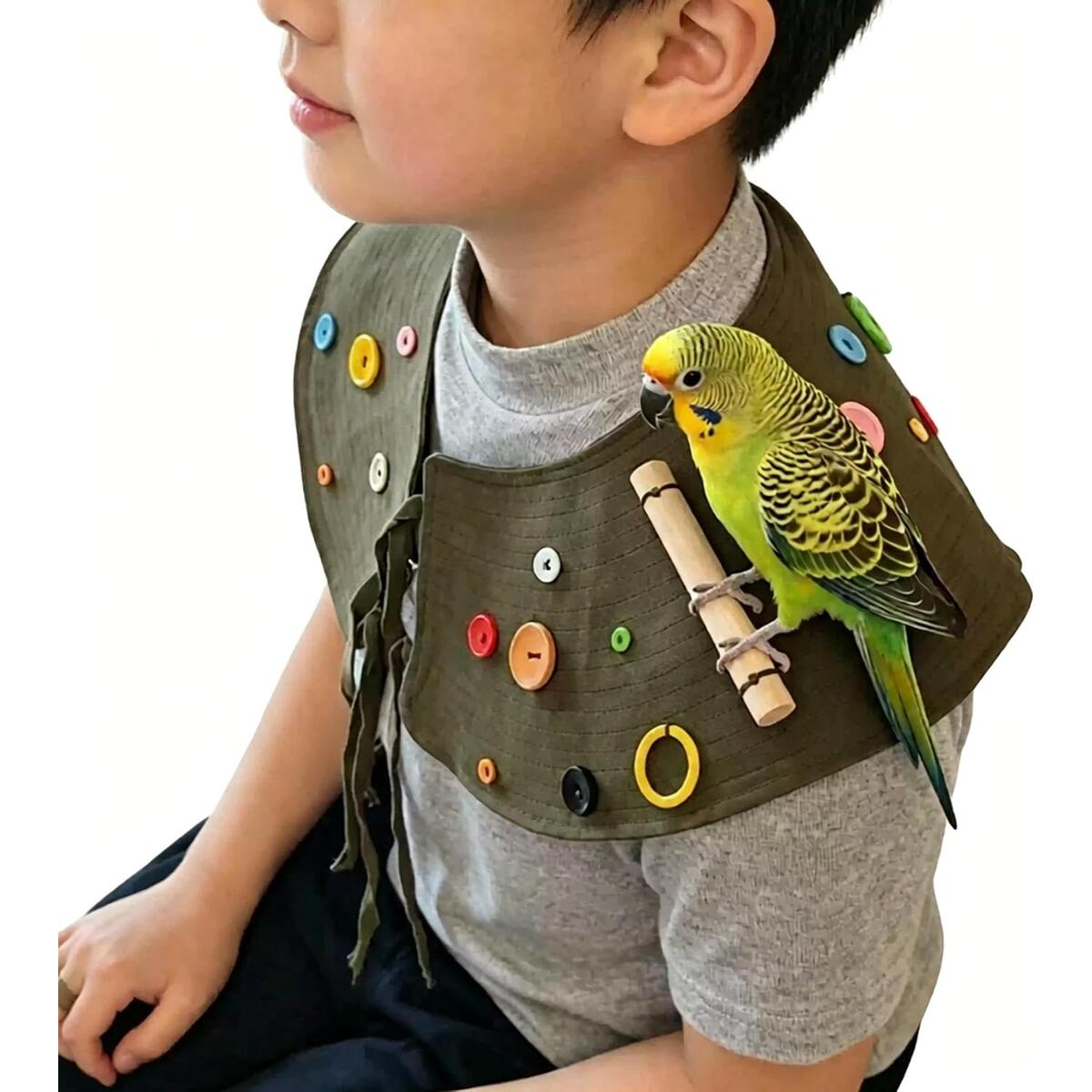 Parrot Shoulder Protector Shawl with Wooden Perch