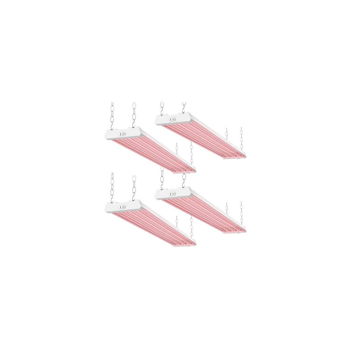 Sunco Grow Lights for Indoor Plants LED, 4FT Grow Light for Greenhouse, 80W, Full Spectrum, Integrated Suspended Fixture, Linkable, Plug in, for Seedlings, Vegetables, Flowers 4 Pack.