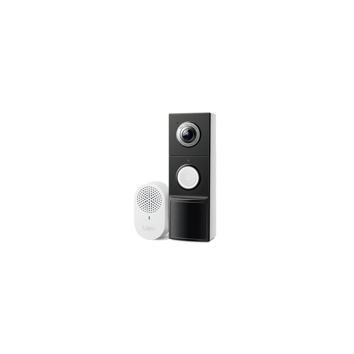 Tapo by TP-Link Smart Video Doorbell Camera with Chime, Battery or Wired, 2K QHD Color Night Vison, No Monthly Fee, 180&deg; Ultra-Wide Head-to-Toe View, Ring Call, Free AI Detection, Local Storage (D225)