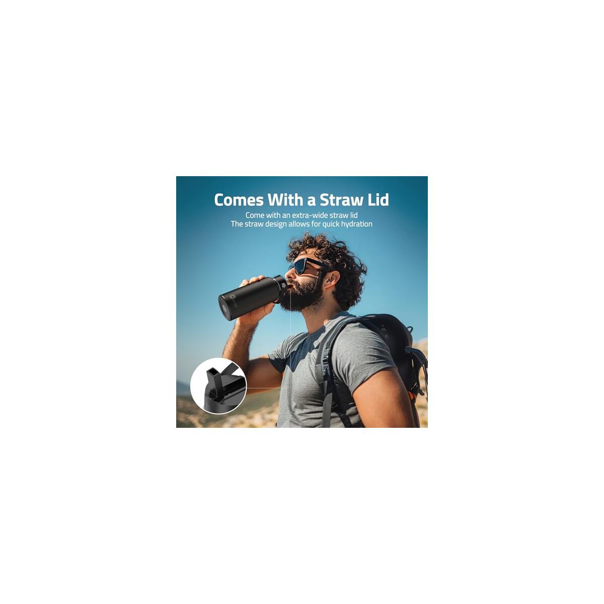 32 Oz Insulated Water Bottle With Straw Deal - RebateKey