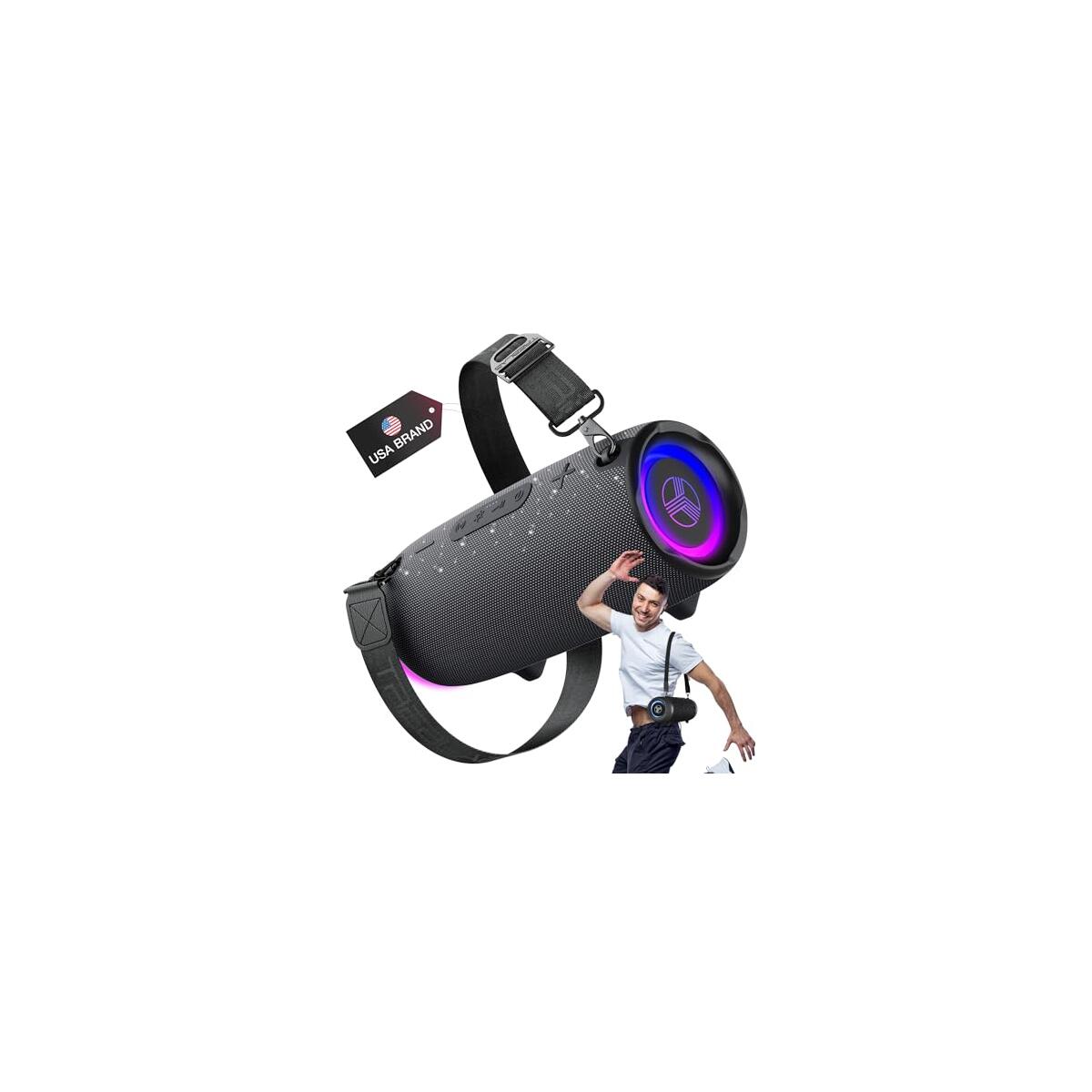 TREBLAB Ultra Loud Wireless Speaker - 60W Stereo Sound with Deep Bass, 20H Playtime, Powerbank, Waterproof, Loudest Portable Bluetooth Speaker for Home, Outdoor Party, Beach, Work, Travel, HD-Max