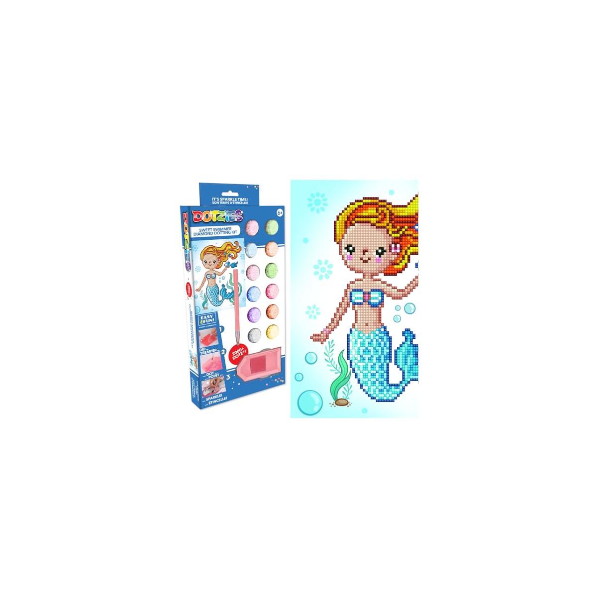 DIAMOND DOTZ Sweet Swimmer Diamond Painting Kits for Adults - Diamond Art Kits a Relaxing Creative Craft Kit with Dotz Gems 9.8x9.1