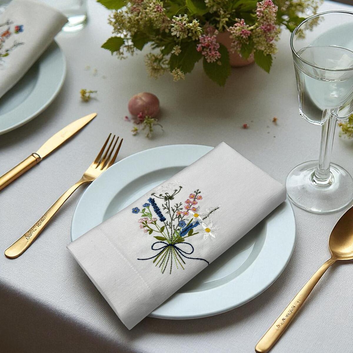 Embroidered Floral Linen Napkins Deal - RebateKey