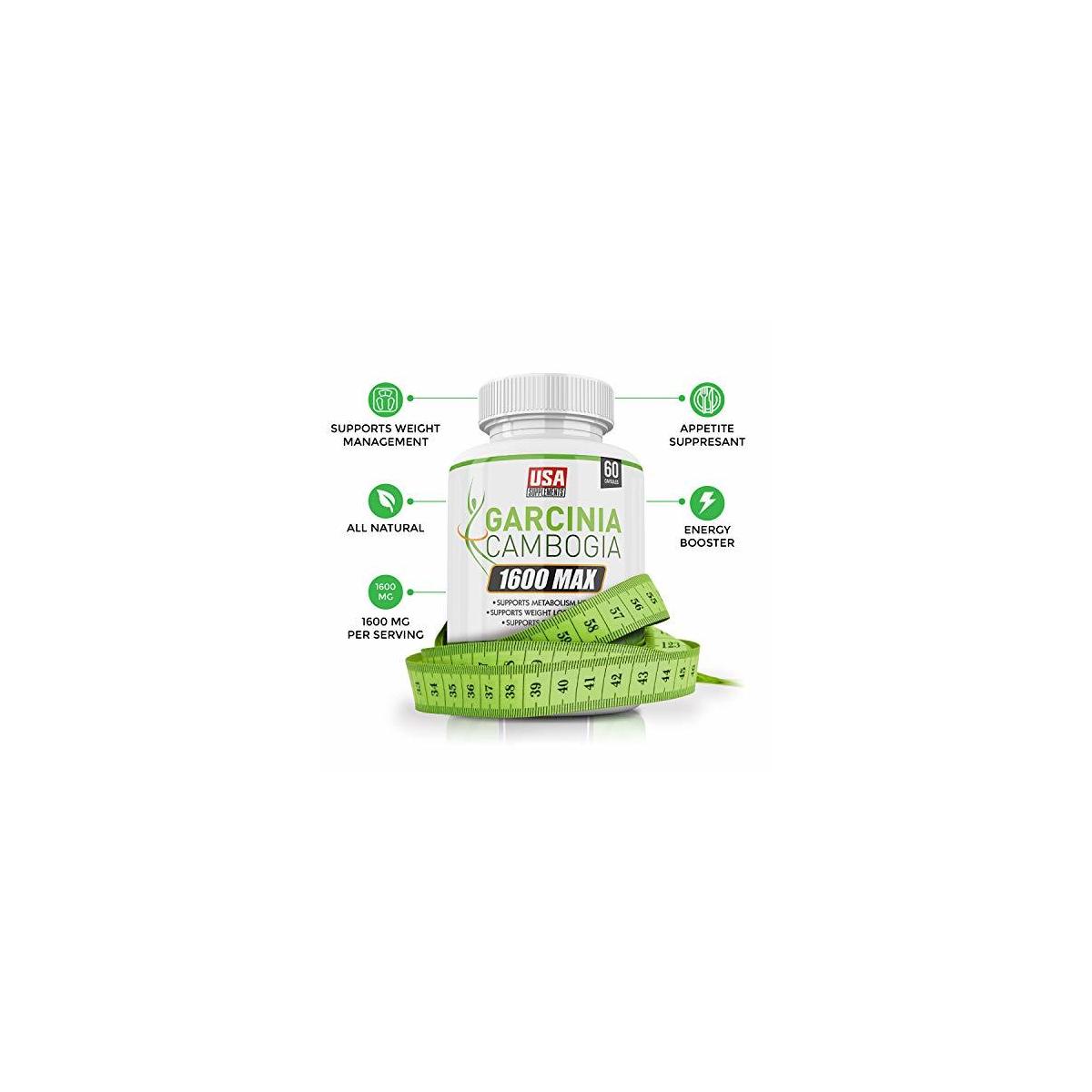 Garcinia Cambogia Weight Loss Capsules 100 Money Back Guarantee 1600mg ...