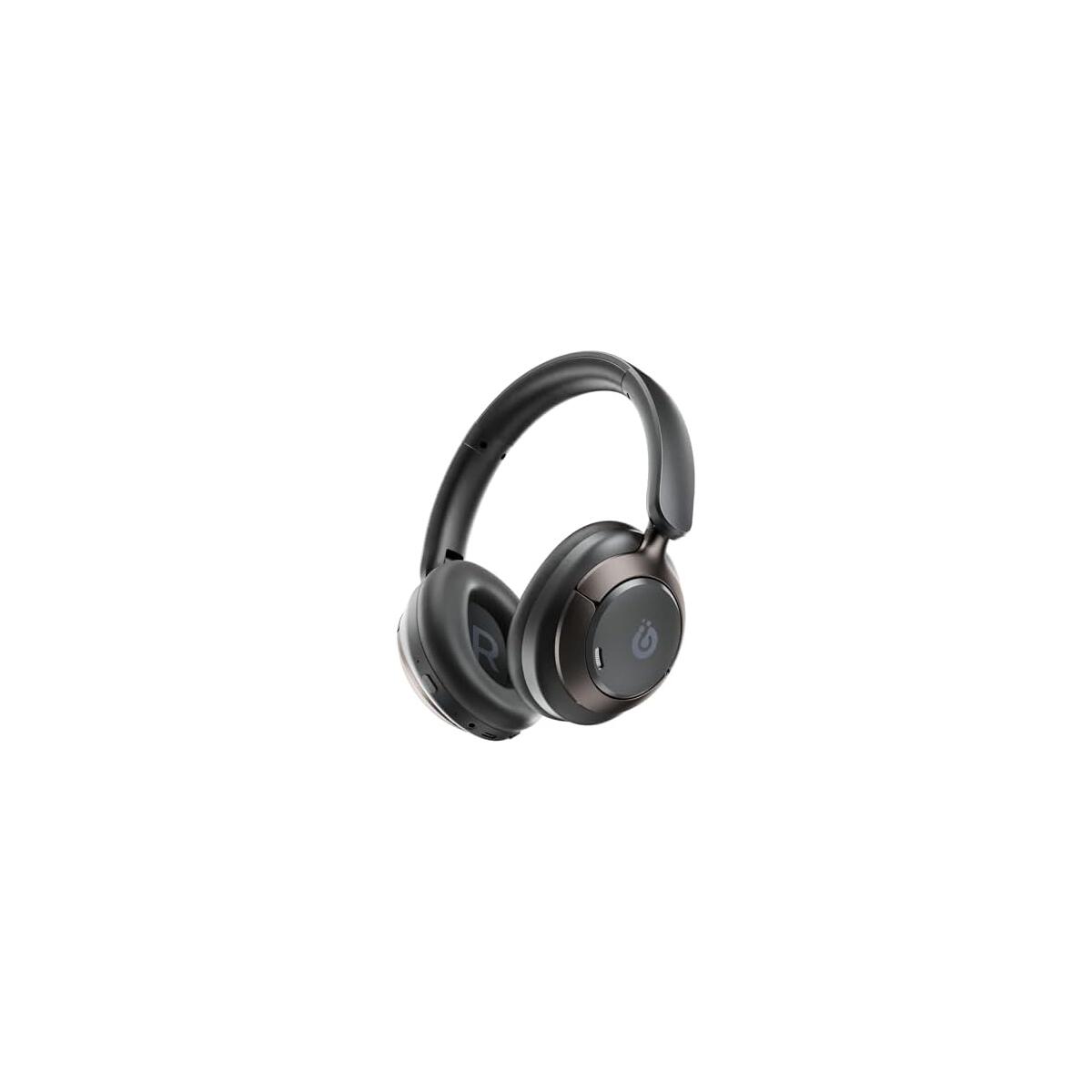 Boean Active Noise Cancelling Headphones, 120H Playtime Bluetooth 6.0 Wireless Headphones with 5 ENC Mics for Clear Call, HiFi Stereo Headset 360&deg; Spatial Audio Over Ear ANC Headphones for Travel Game