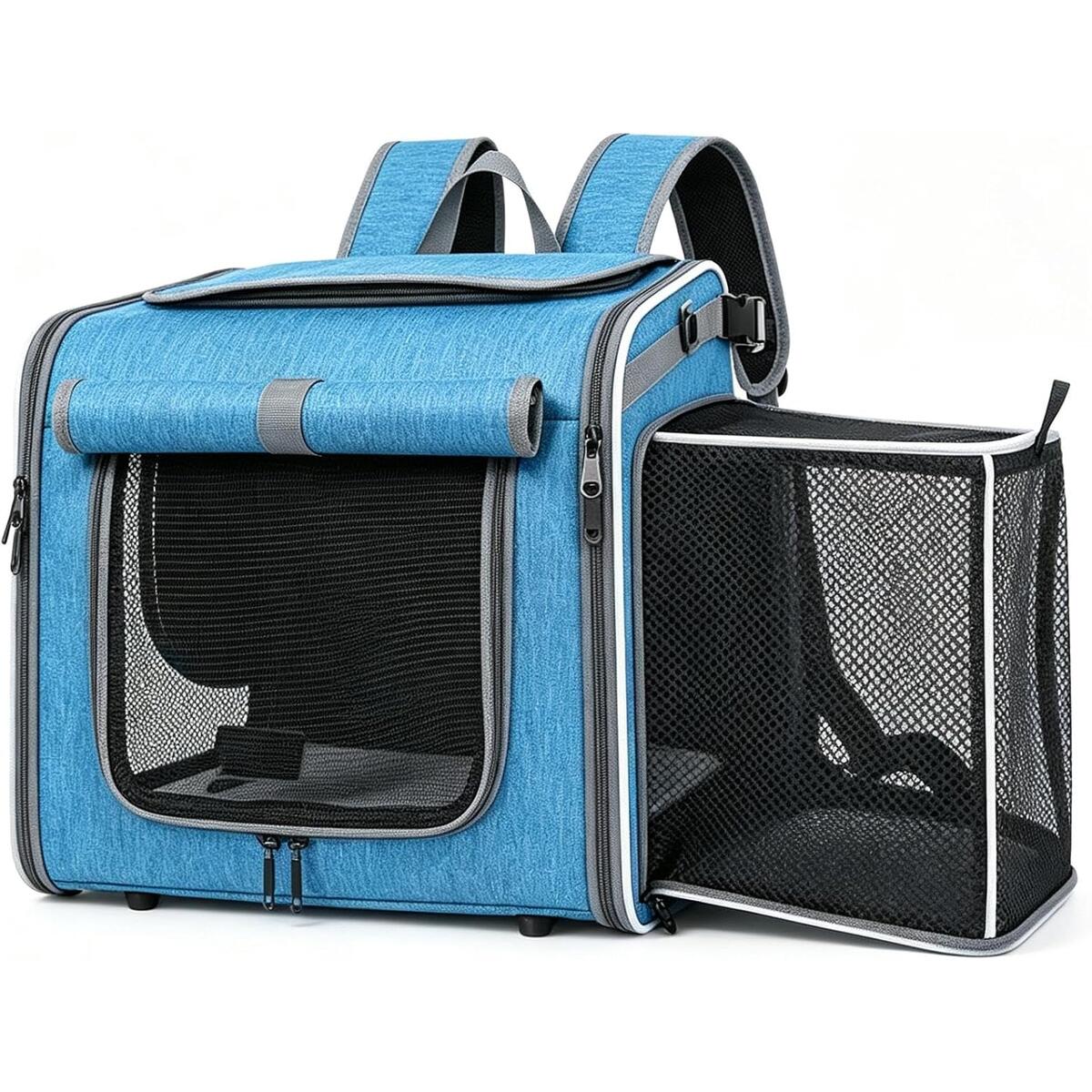 Expandable Pet Carrier Backpack with Bike Handlebar Mount