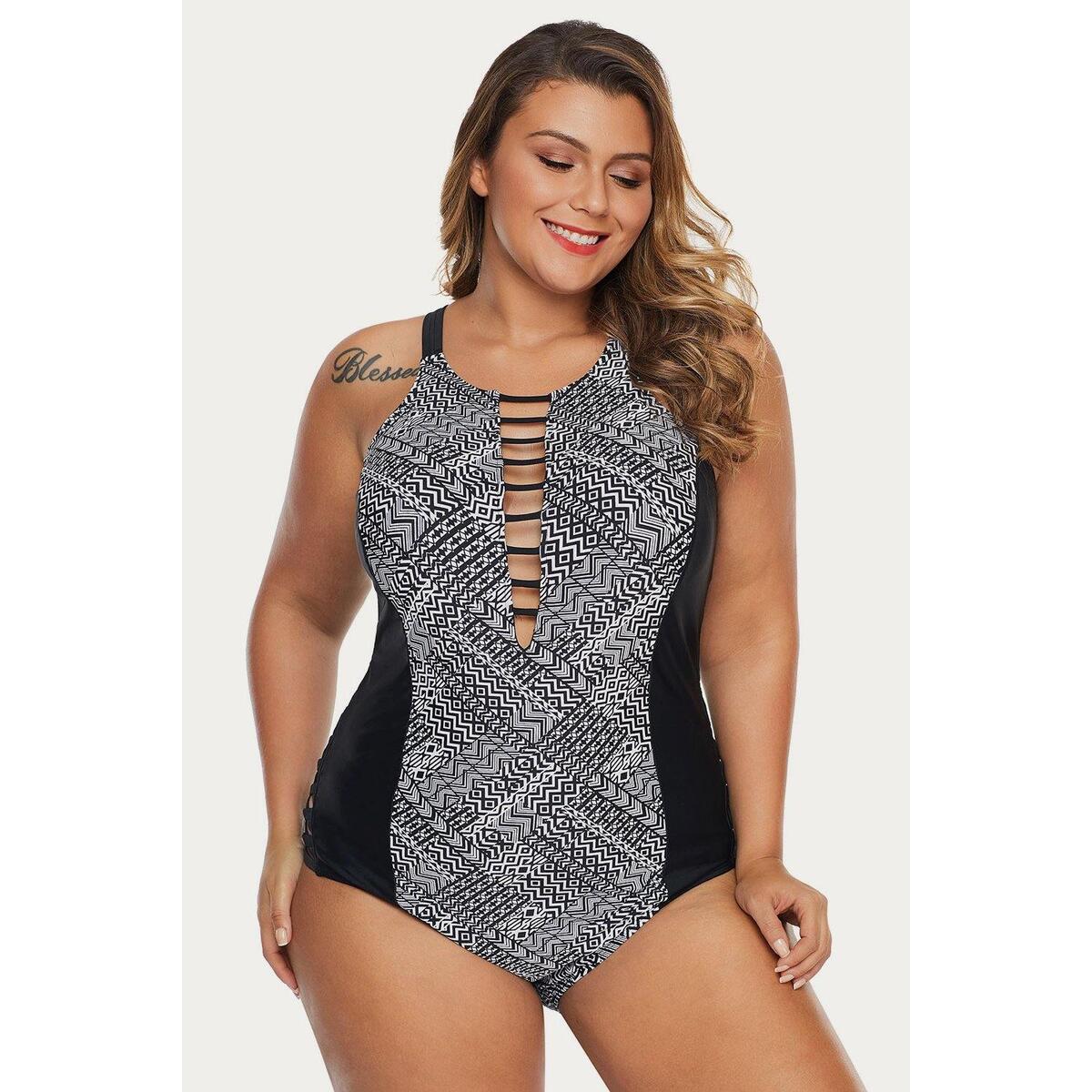 Monochrome Print Cutout Maillot 1 Coupons - RebateKey