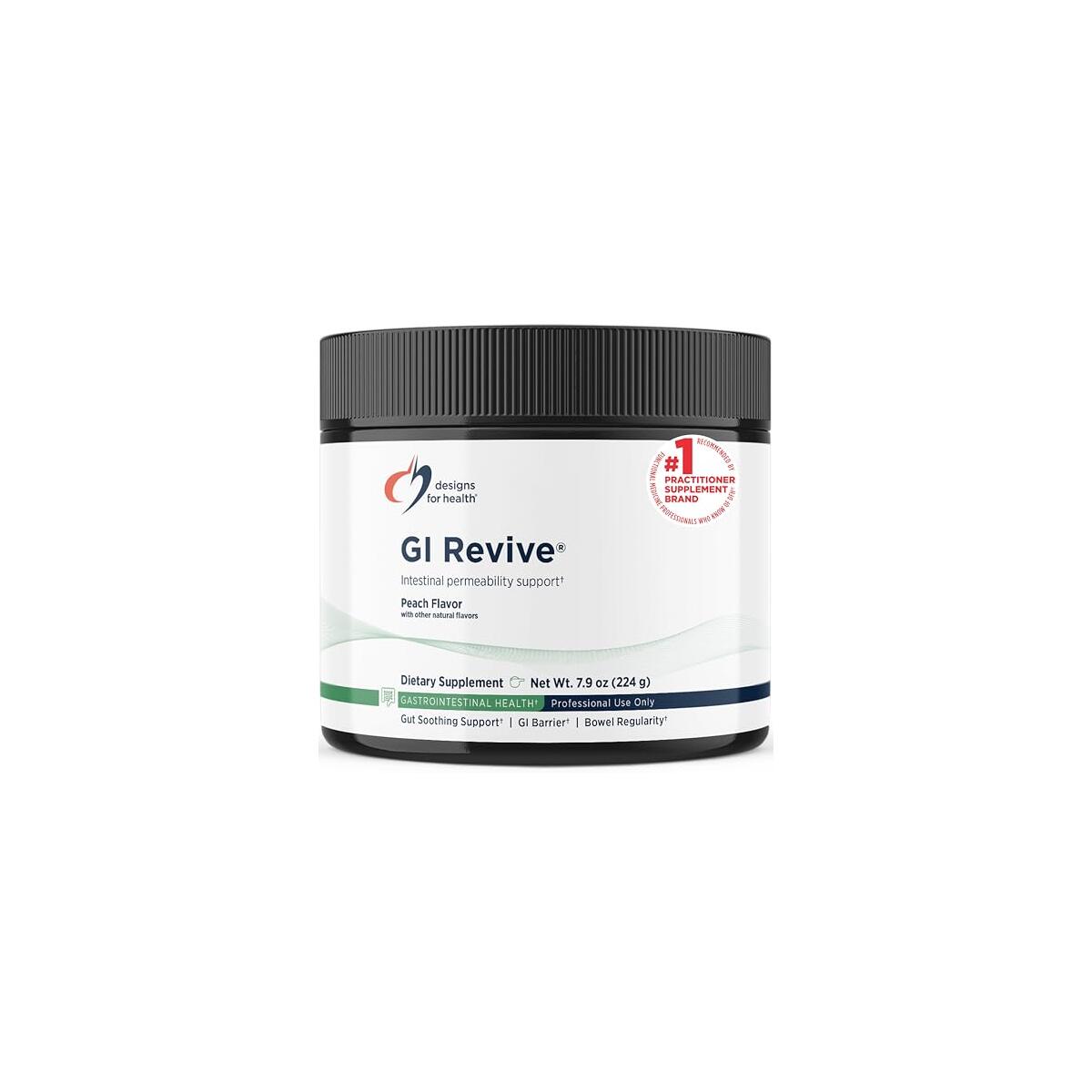 Designs for Health GI Revive Gut Health Powder - L Glutamine & Citrus Pectin for Digestive Health + Slippery Elm, Marshmallow Root & Cat's Claw for Healthy Intestinal & Gut Lining Support* (28 Servs)