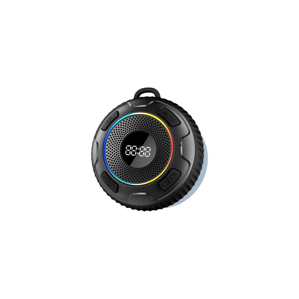 Bluetooth Shower Speaker, 2024 Portable Speakers Bluetooth 5.3 IPX7 Waterproof Wireless Speaker with LED Light, 360° Sound Mini Portable Speaker with Suction Cup and Hand Free Mic for Bathroom/Outdoor