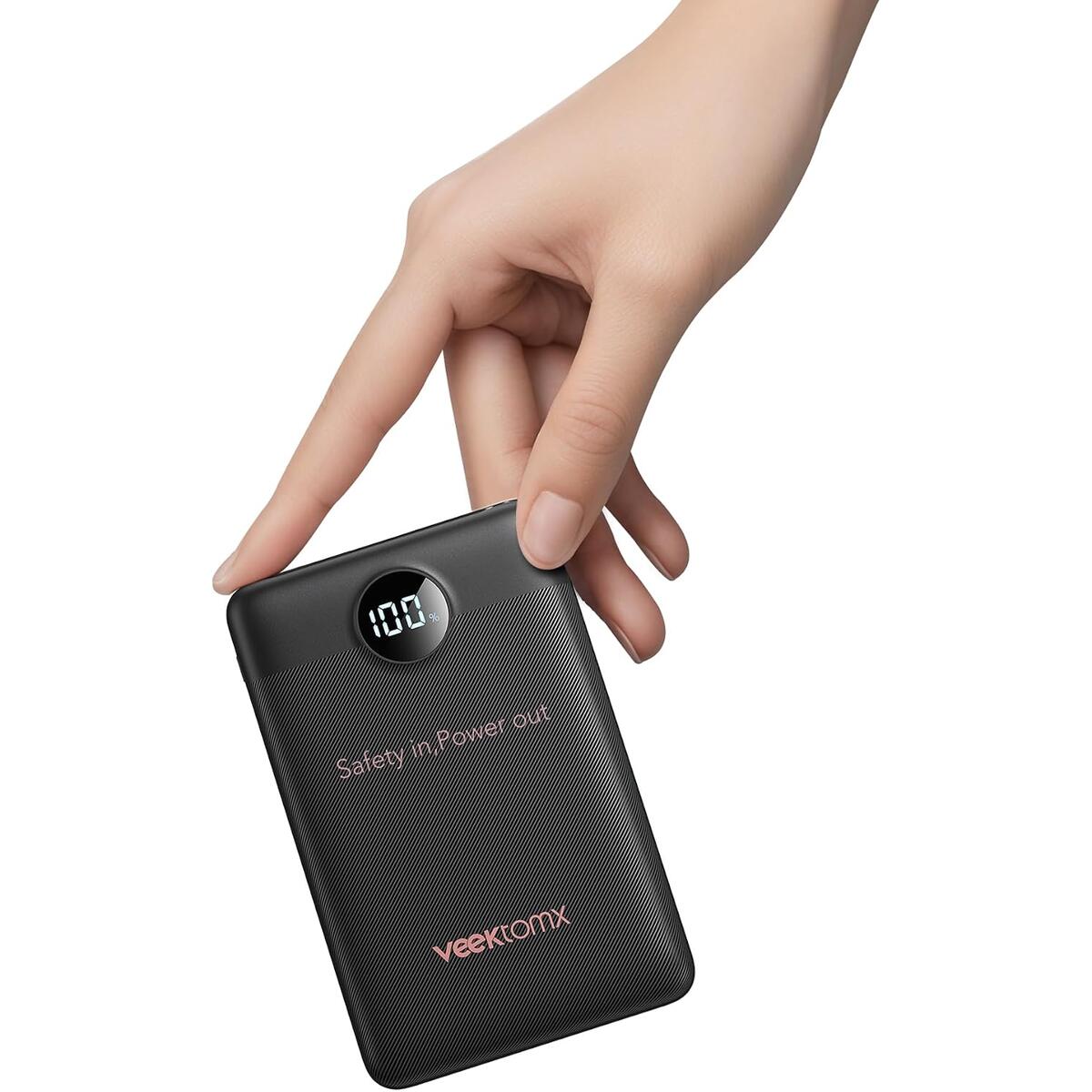 VEEKTOMX 10000mAh Mini Power Bank, 22.5W Fast Charger for iPhone Android