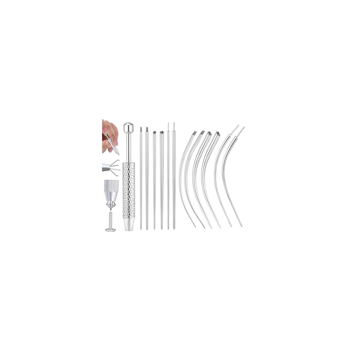 Piercing Ball Grabber Tool for Changing Jewelry,14G 16G 18G 20G Stainless Steel Piercing Tapers with Threaded & Threadless Insertion Pins for Ear/Nose/Cartilage/Dermal/Septum, Eyebrow/Tongue