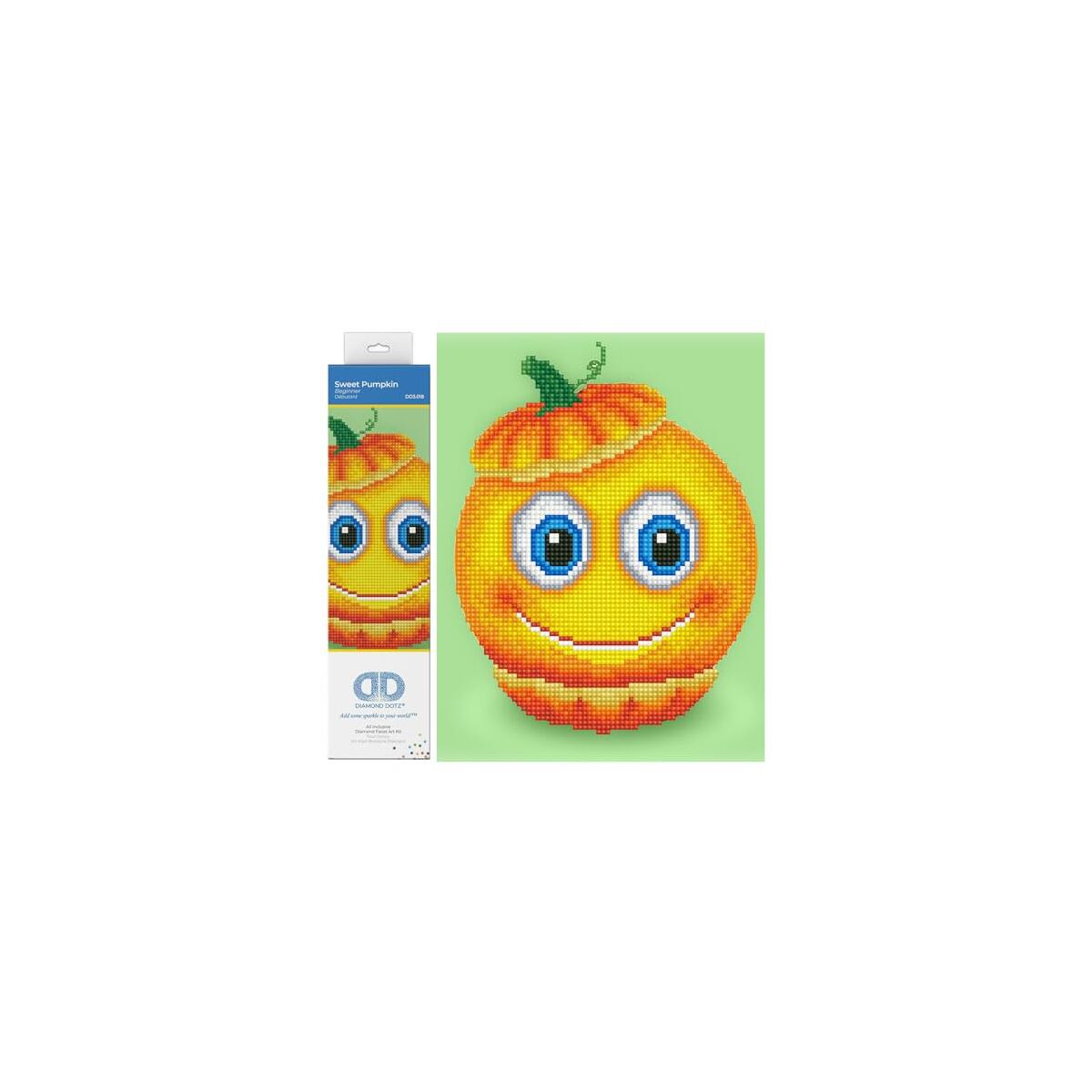 DIAMOND DOTZ Sweet Pumpkin Emoji Diamond Painting Kits for Adults - Diamond Art Kits a Relaxing Creative Craft Kit with Dotz Gems 9.5