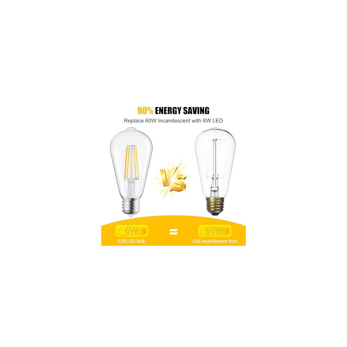 6 Pack Led Edison Light Bulbs Coupons - RebateKey