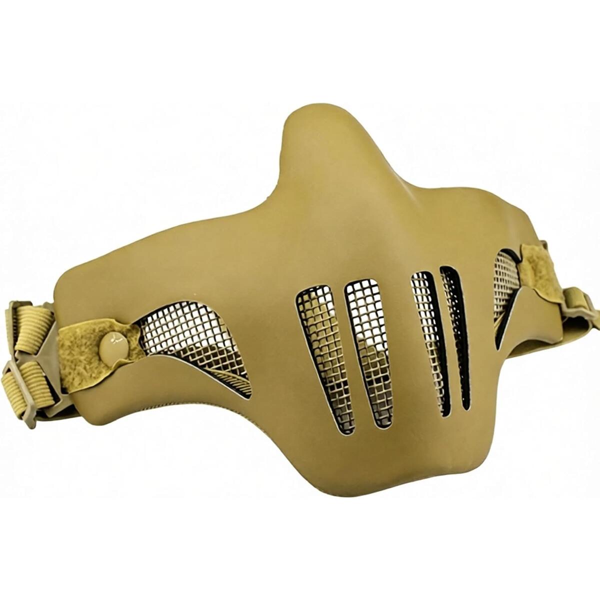 Tactical Half Face Mask V1 Steel Mesh with Soft Leather