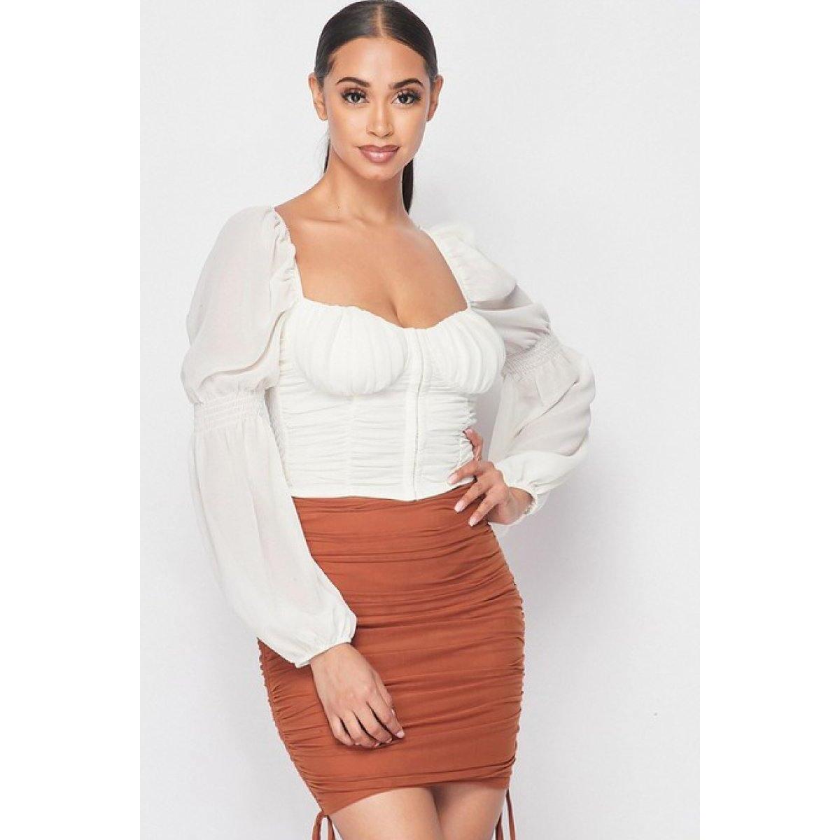 Ruched Bell Sleeved Top Promo Code - RebateKey