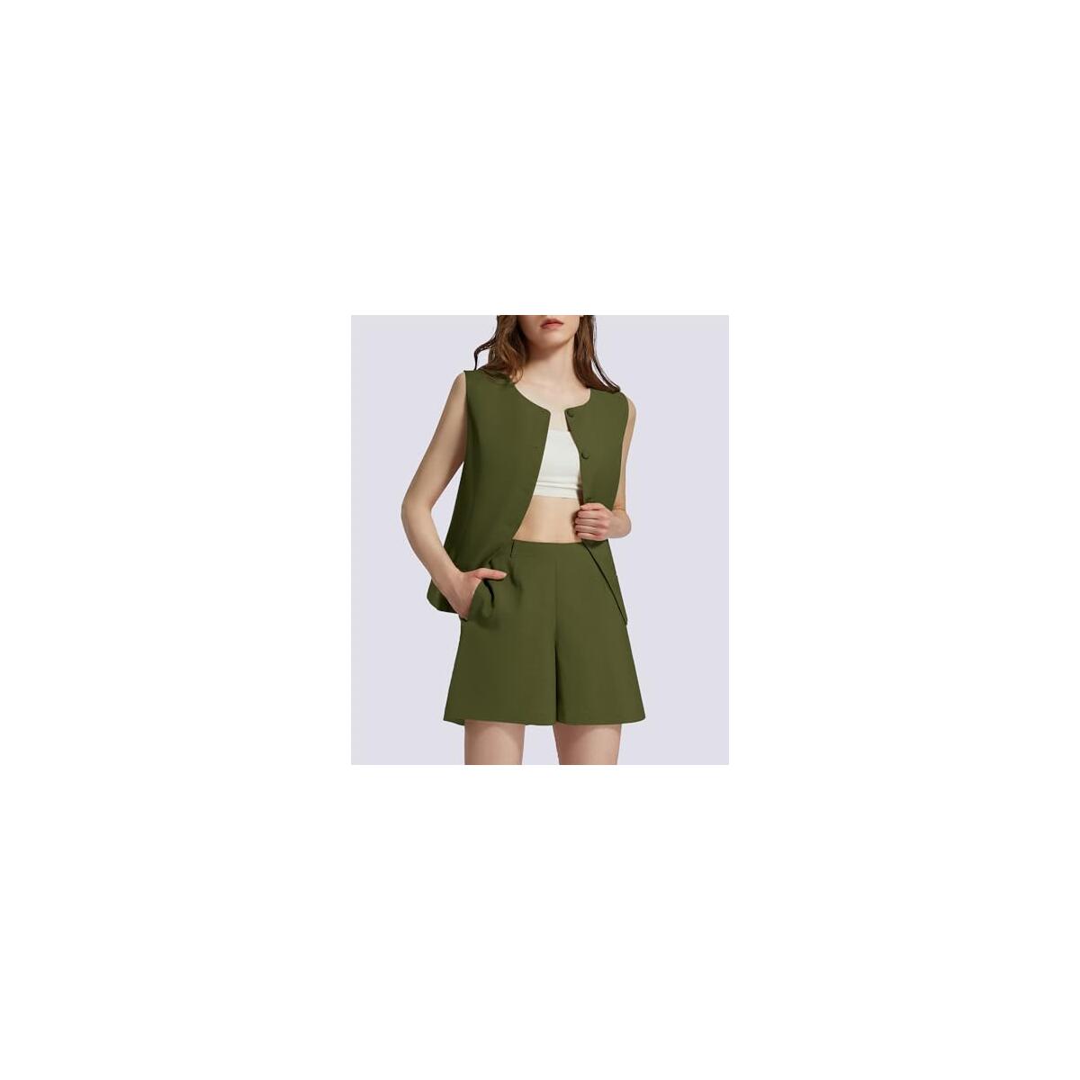 Womens Summer 2 Piece Outfits High Waisted Short Deal - RebateKey
