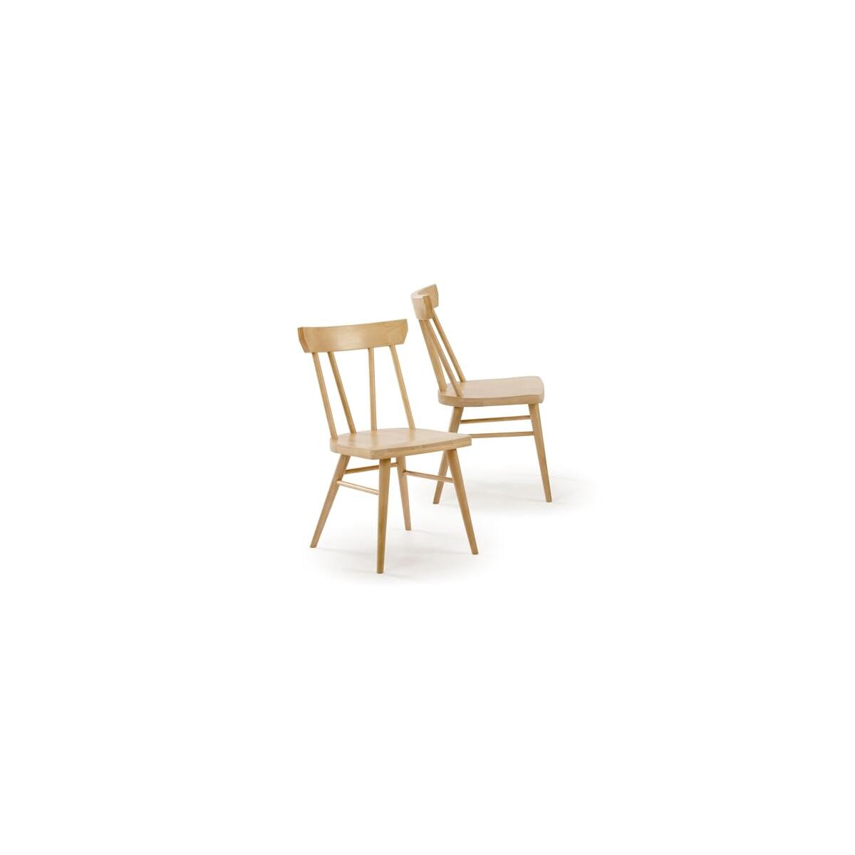 Plank+Beam Solid Wood Classic Farmhouse Chair, Windsor Dining Chair, Pack of 2, Blonde