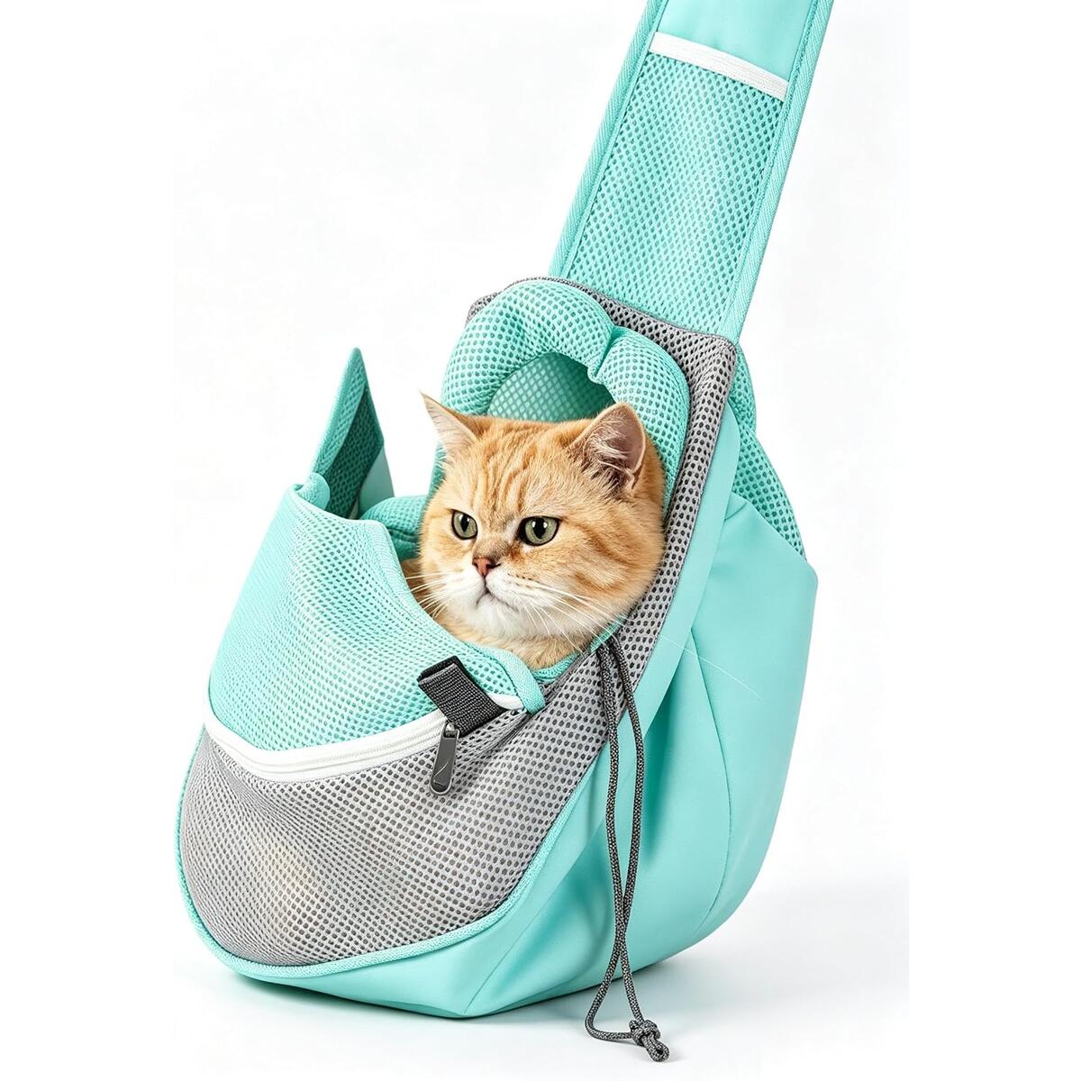 Pet Sling Carrier for Cats & Small Dogs with Breathable Mesh