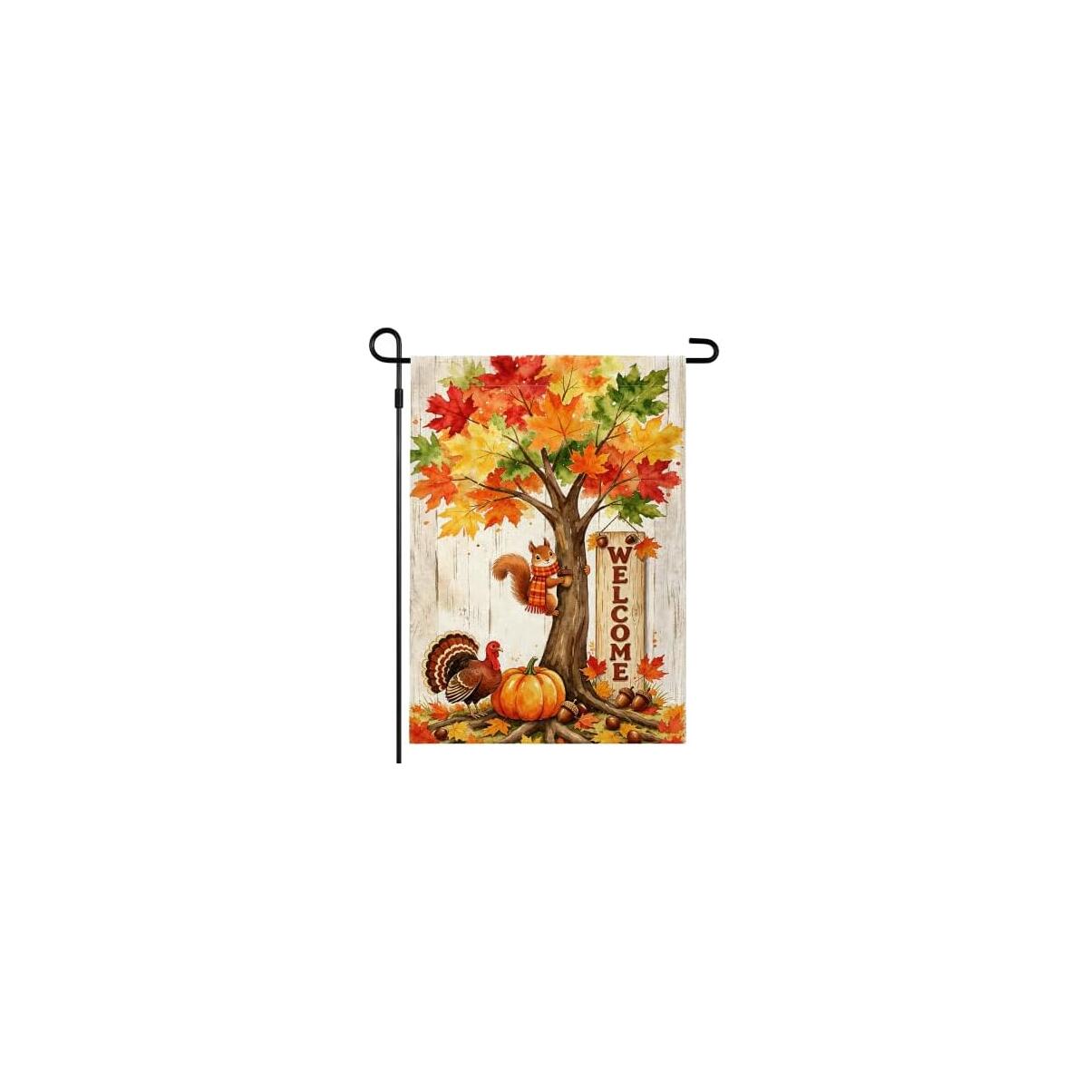 Fall Garden Flag,Fall Decorations for Home,Welcome Thanksgiving Garden Flag
