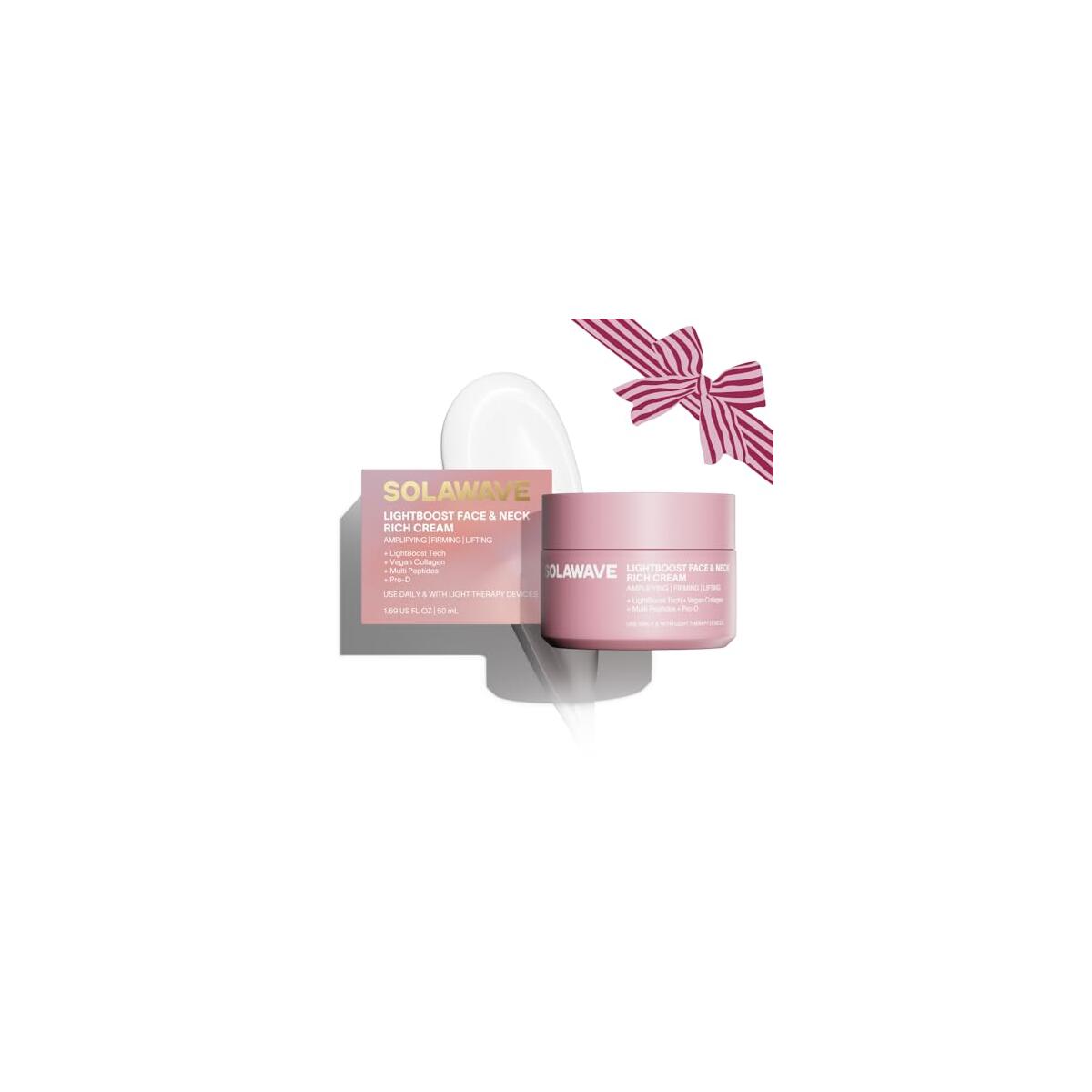 Solawave LightBoost Rich Cream for Face & Neck | Boosts Effects of Red Light Therapy | Daily Anti Aging & Skin Firming Moisturizer | Reduces Appearance of Fine Lines & Wrinkles, Increases Hydration