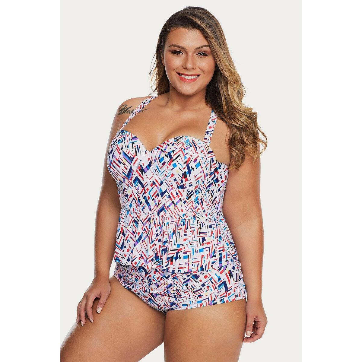 Chaotic Print Peplum Plus Promo Codes - RebateKey