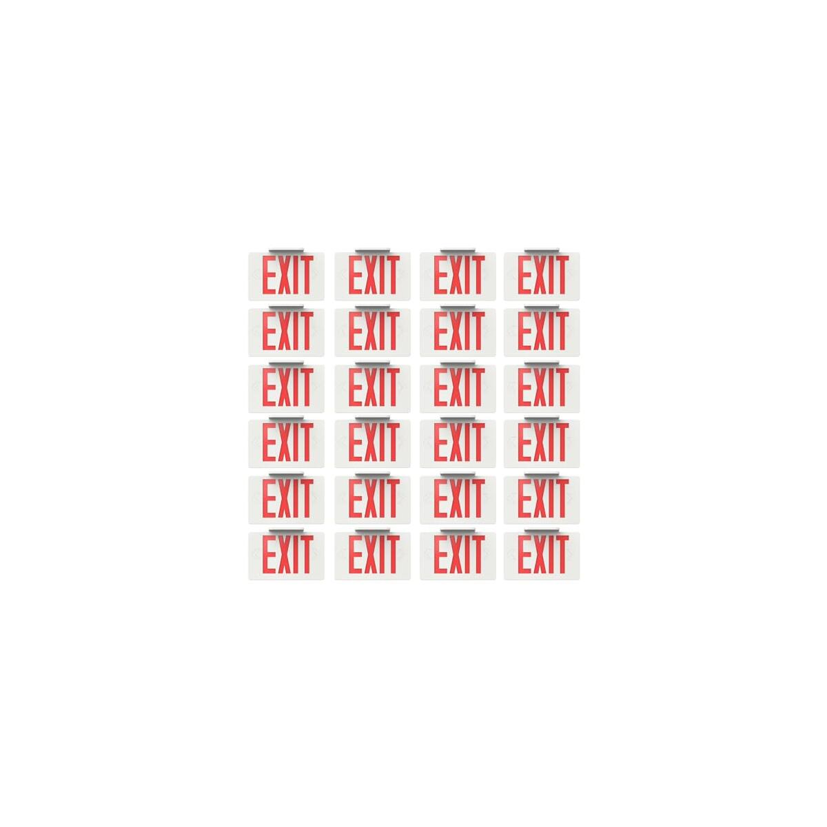 Sunco 24 Pack LED Exit Sign With Emergency Light, Commercial Grade Double Sided Fire Lights, Backup Battery, Illuminated, 120-277V, Dual Mounting, UL 94V-0 Fire Resistant