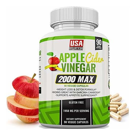 Apple Cider Vinegar Capsules Weight Loss 1 950mg 100 Pure Raw Organic