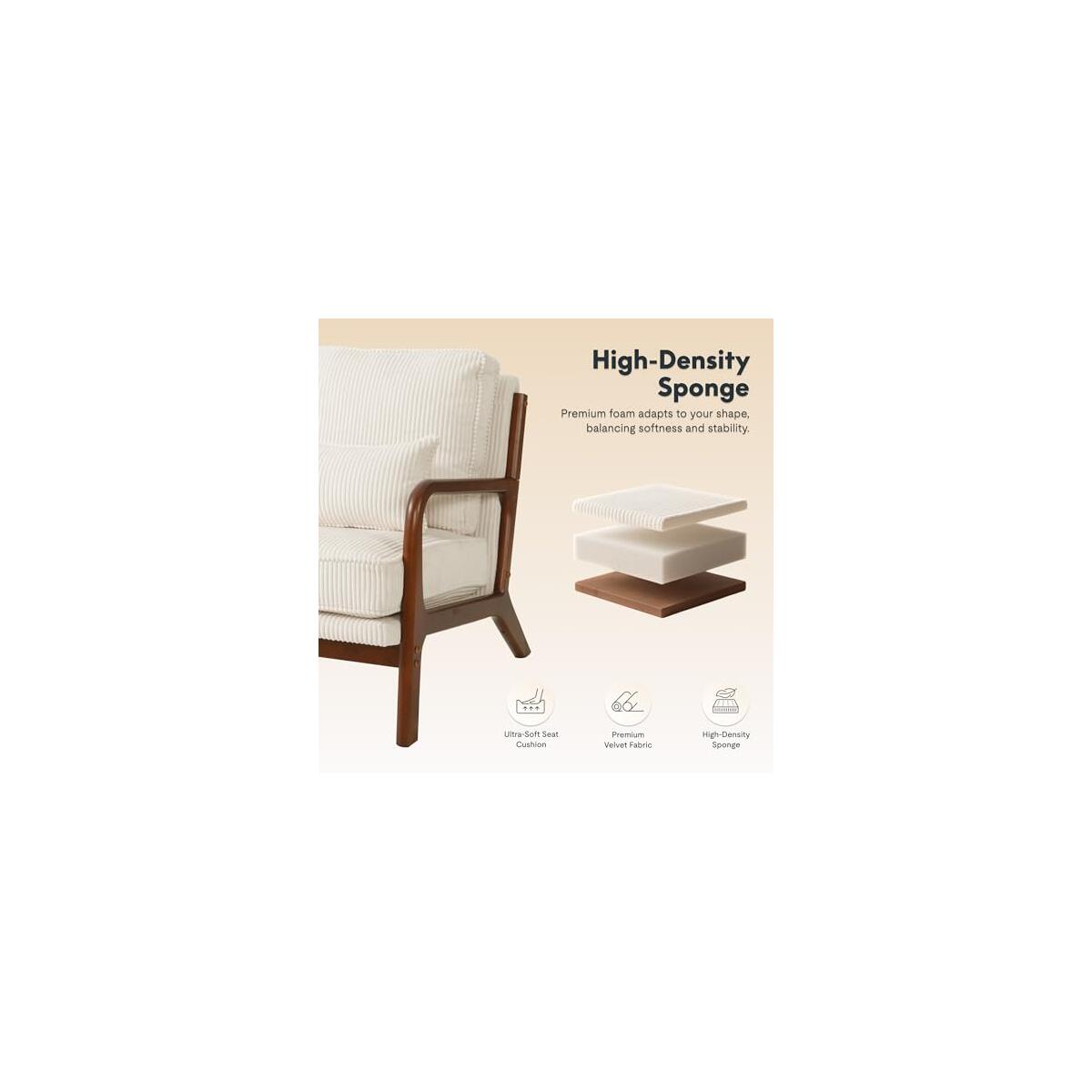 Mid Century Modern Accent Chair With Wood Frame Coupon - RebateKey