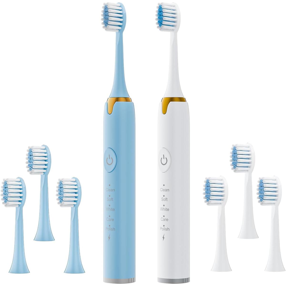 2 Pack Sonic Electric Toothbrush for Adults, 42,000 VPM Rechargeable Toothbrush with 2 Minute Built-in Timer, 5 Powerful Modes